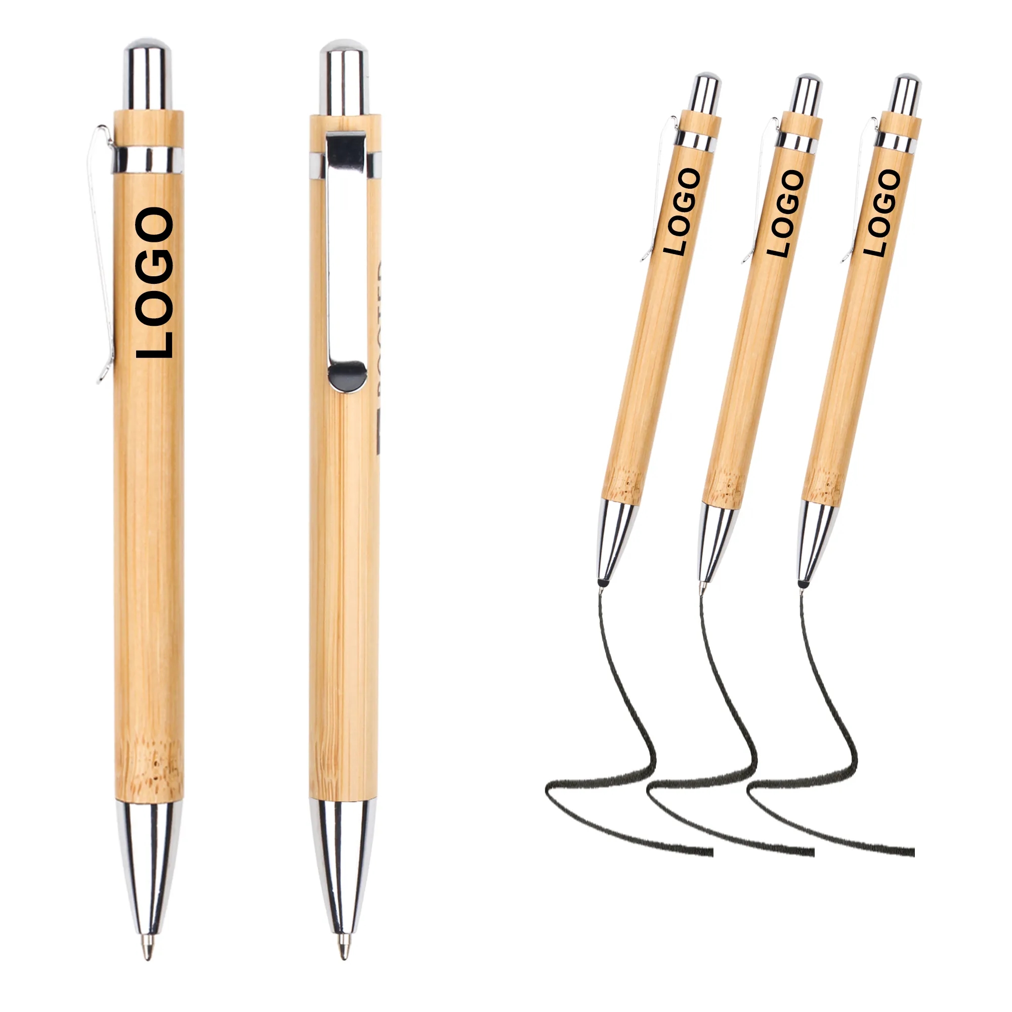 Wholesale Custom Bamboo Pens Elegant Personalized Green Office 5