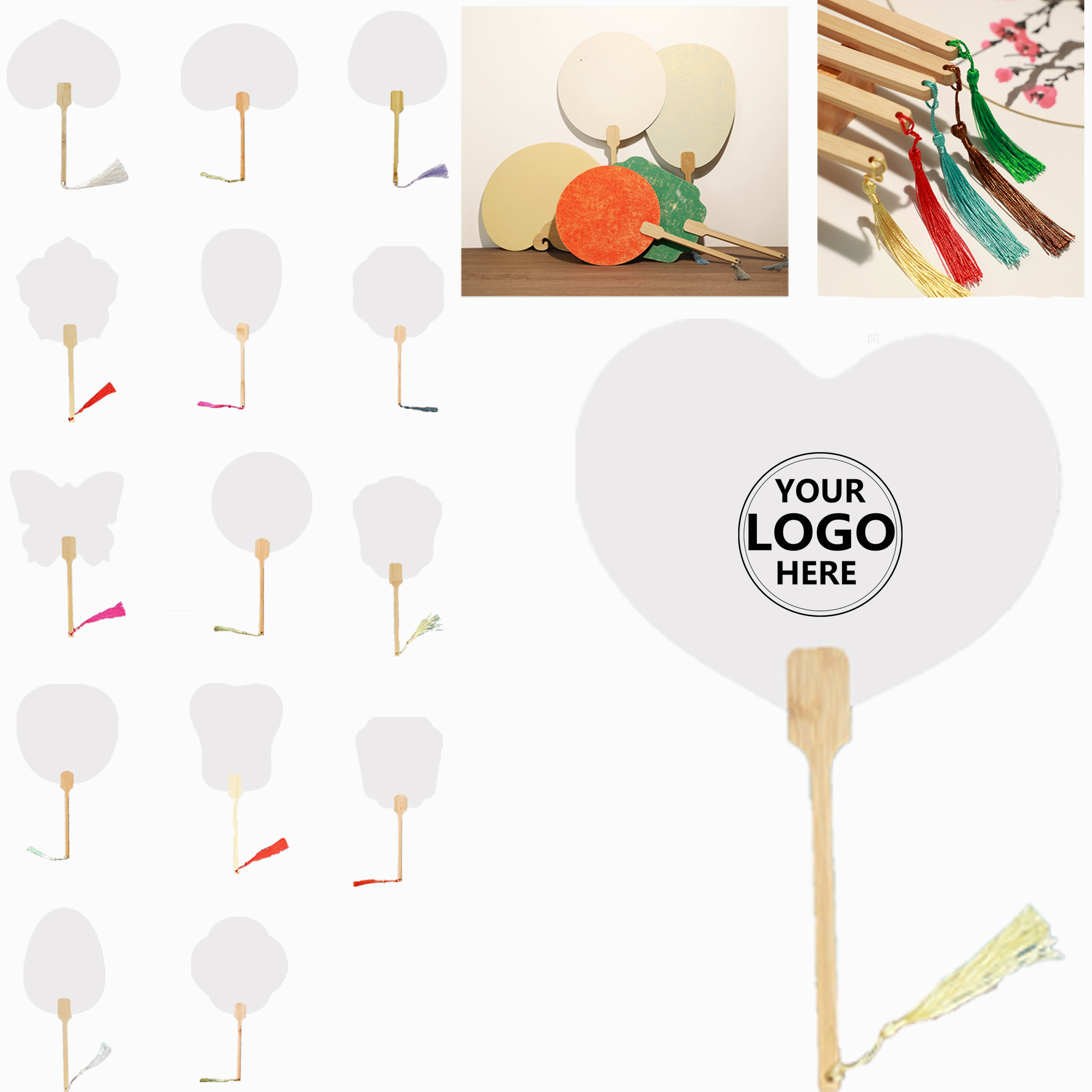 Artistic Lacquer Fan with Blank Canvas 6