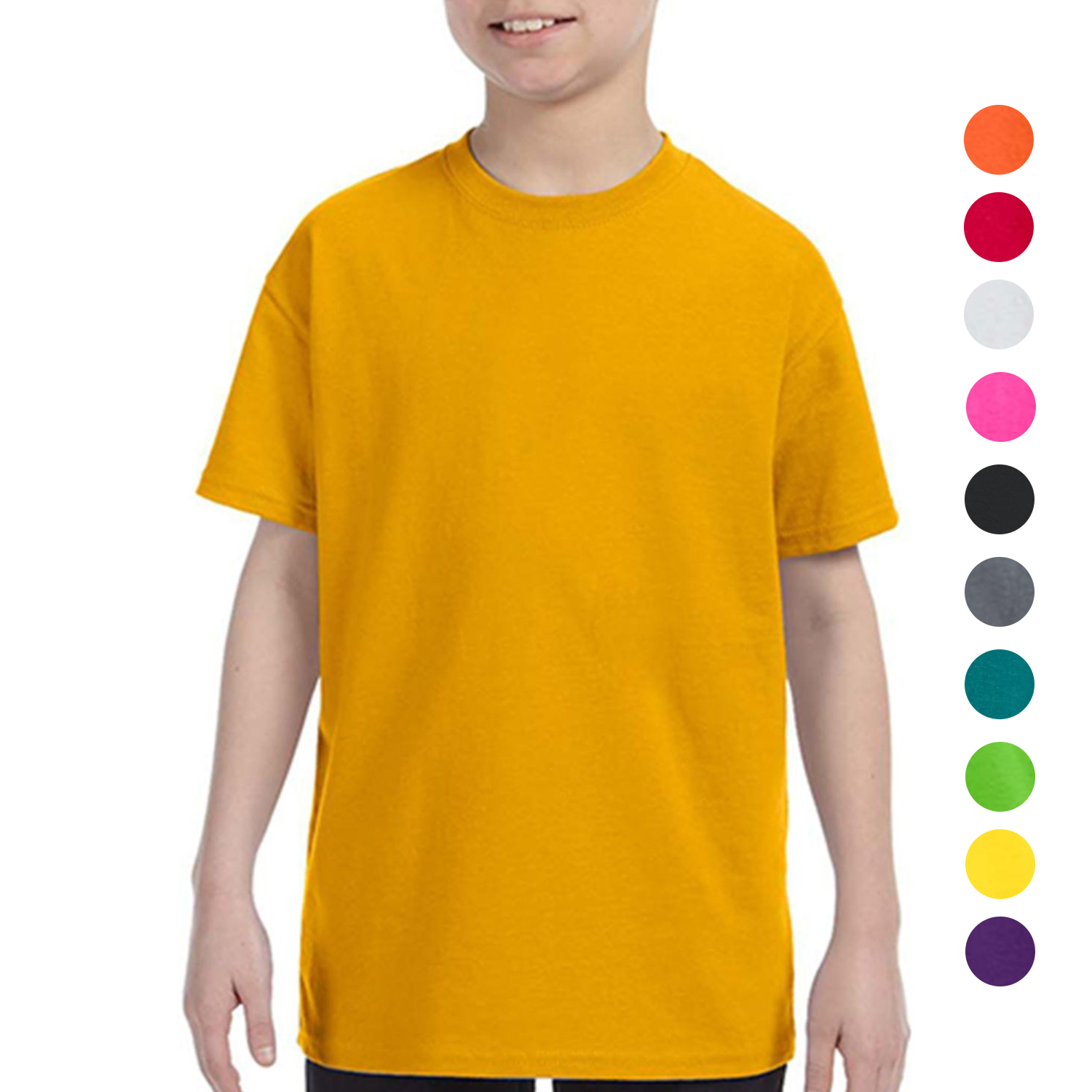 Gildan 5.3 oz 100% Preshrunk Heavy Cotton Youth T-Shirt w/ Custom Logo 3