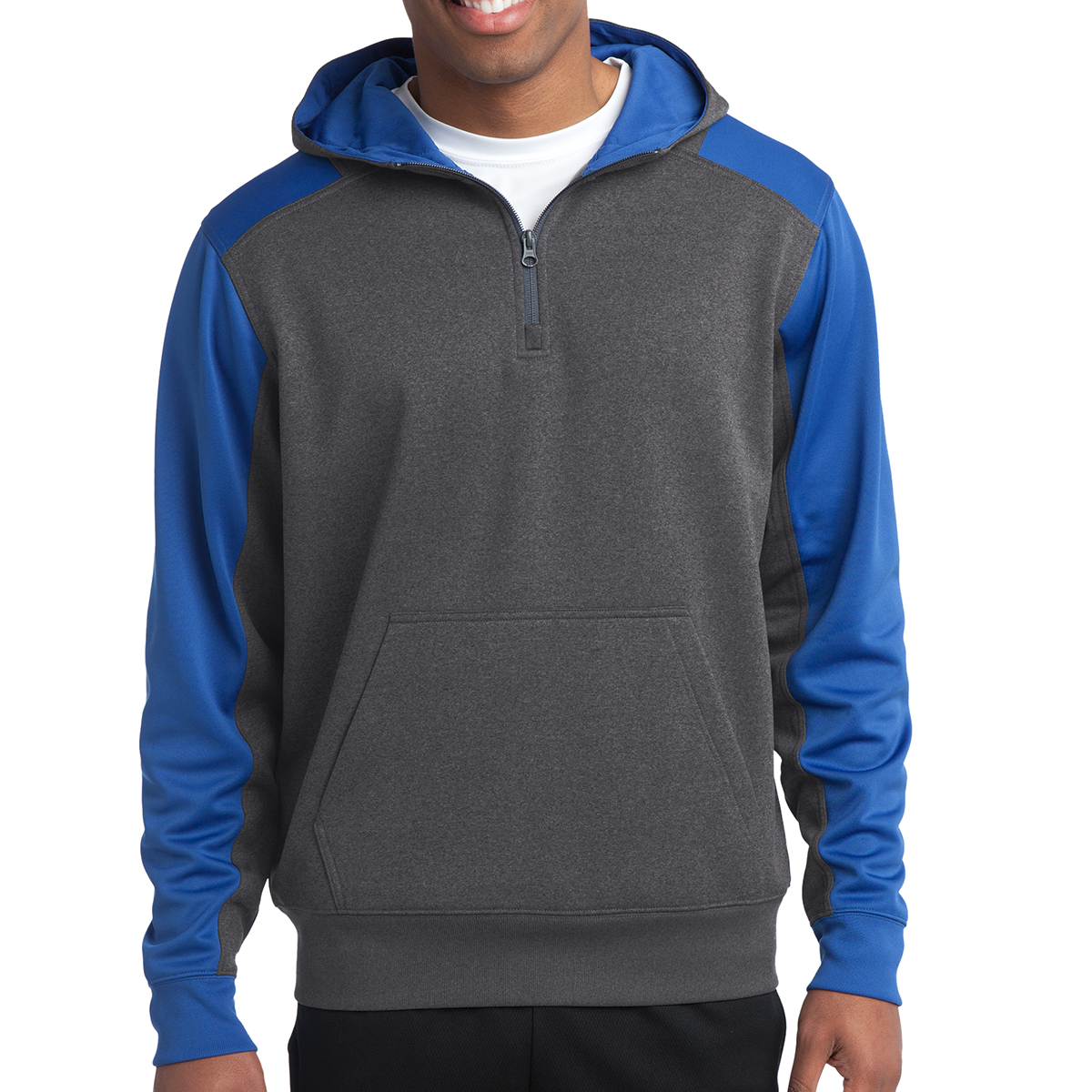 Sport-Tek® Tech Fleece Colorblock 1/4-Zip Hooded Sweatshirt 7