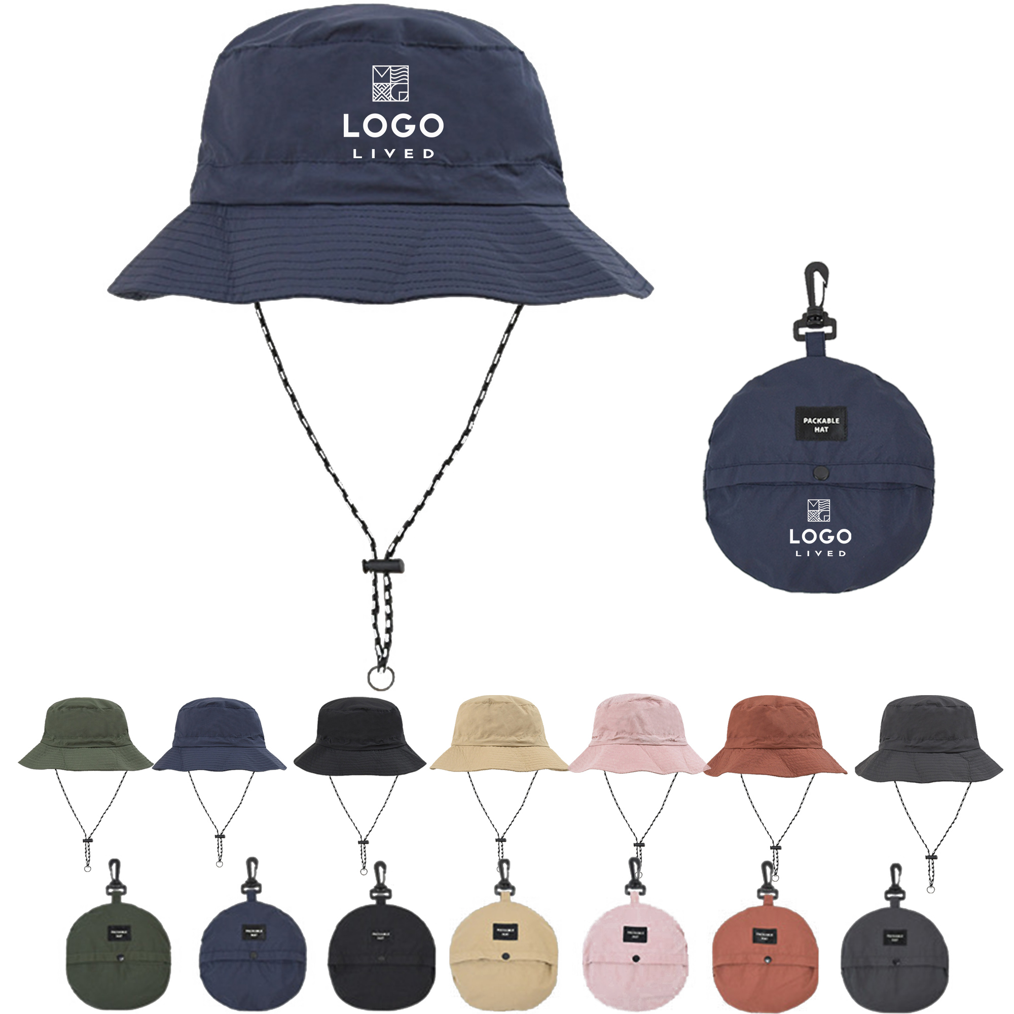 Foldable Sun Waterproof Bucket Hat with Chin Strap 7