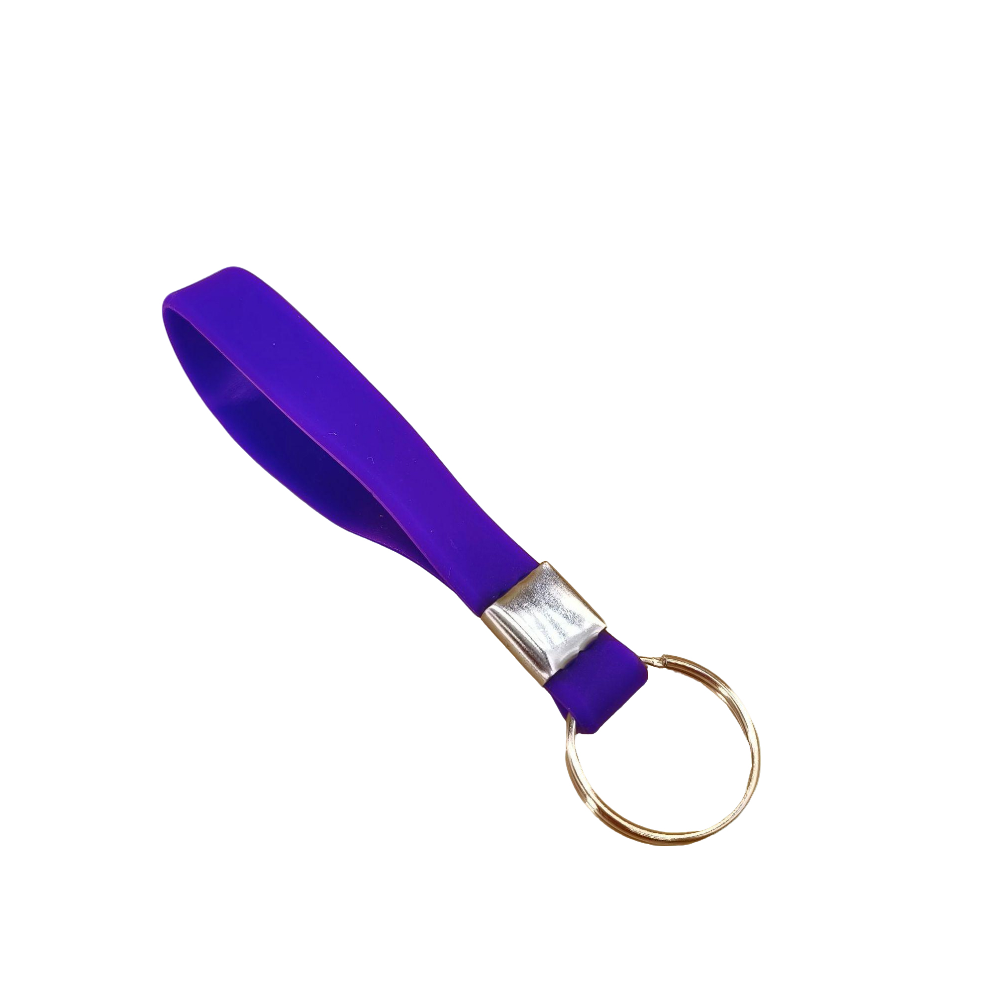 Silicone Wristband Keyring Loop Design Metal Crimp 5