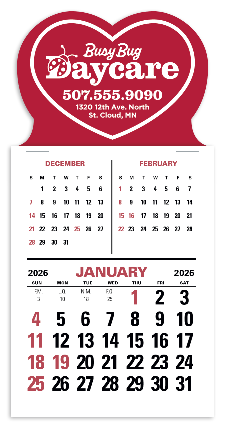 Press-N-Stick 3-Month Vertical Calendar