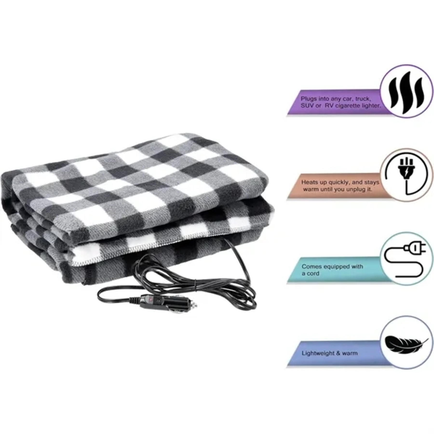 12 Volt Electric Heated Blanket for Car Truck SUV or RV 1