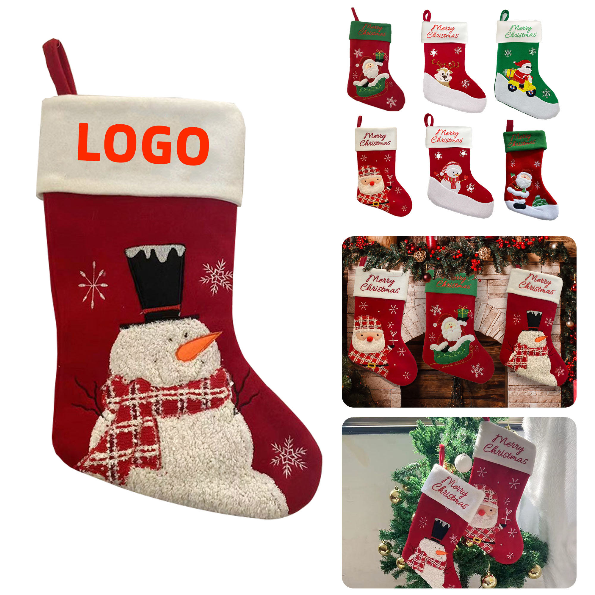 Christmas Stocking Socks Santa Candy Gift Bag 2