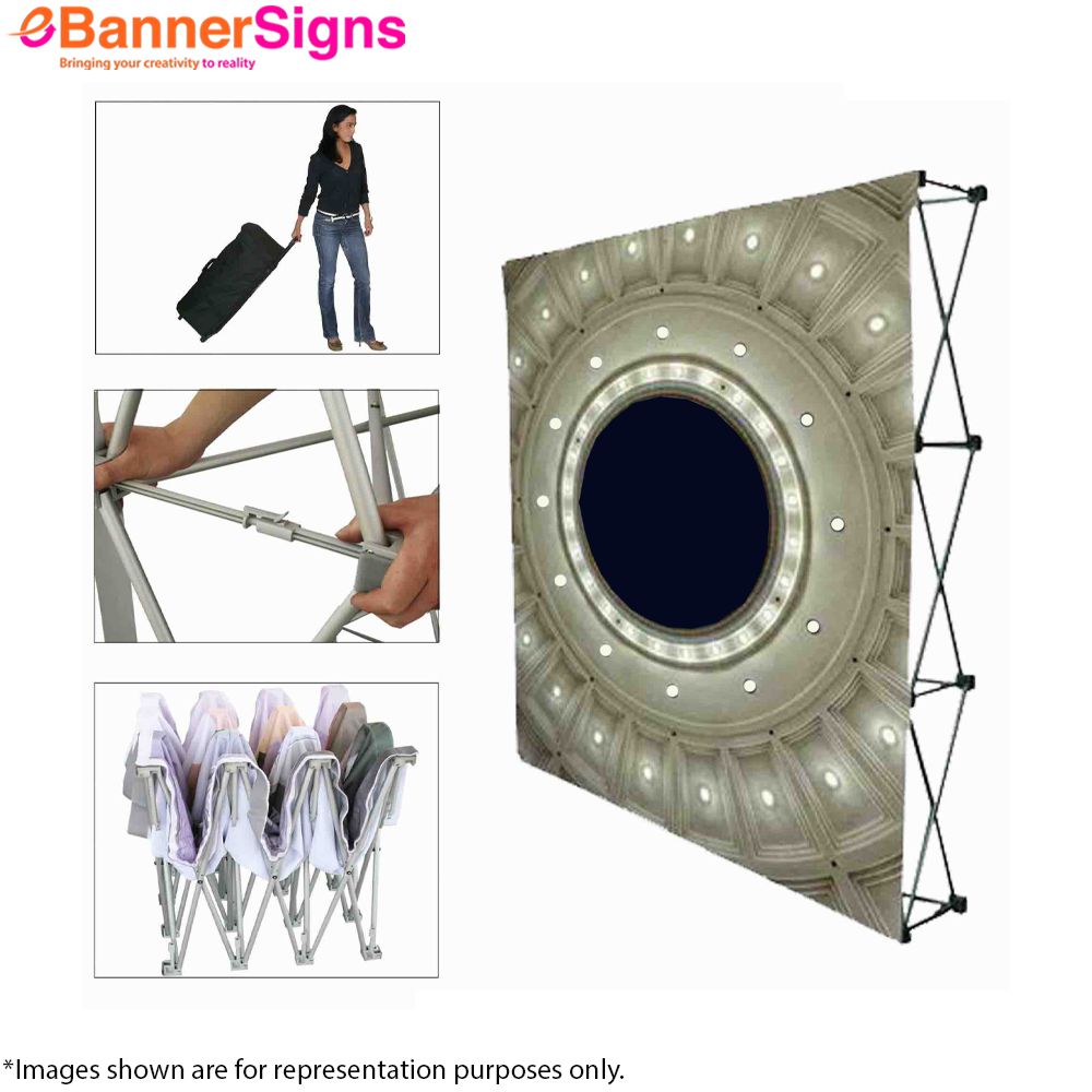 Step & Repeat Fabric Pop Up Straight Display (Graphics + Hardware) 5