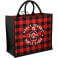 Buffalo Plaid Printed Jute Tote 51