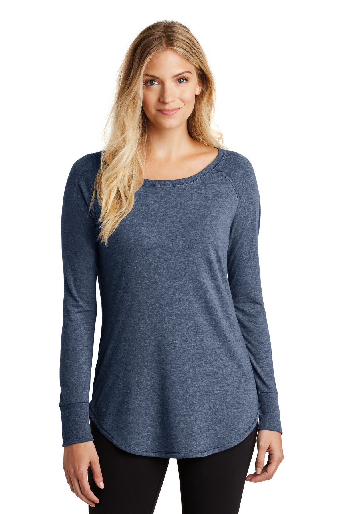 District Women's Perfect Tri Long Sleeve Tunic Tee. DT132L 24