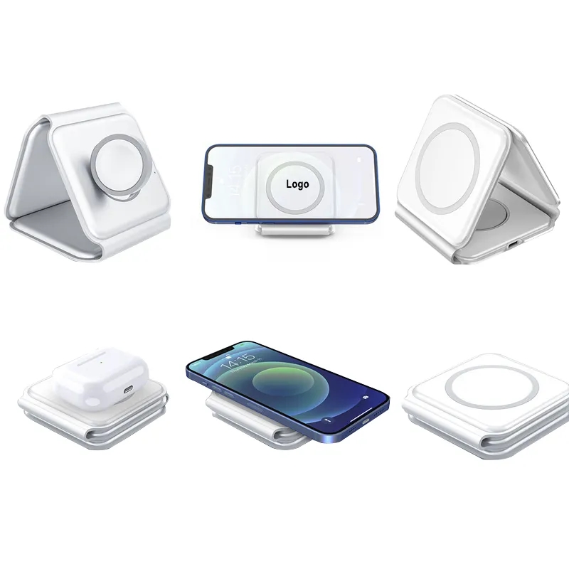 Foldable Travel 3in1 Wireless Charger for Multiple Devices 4