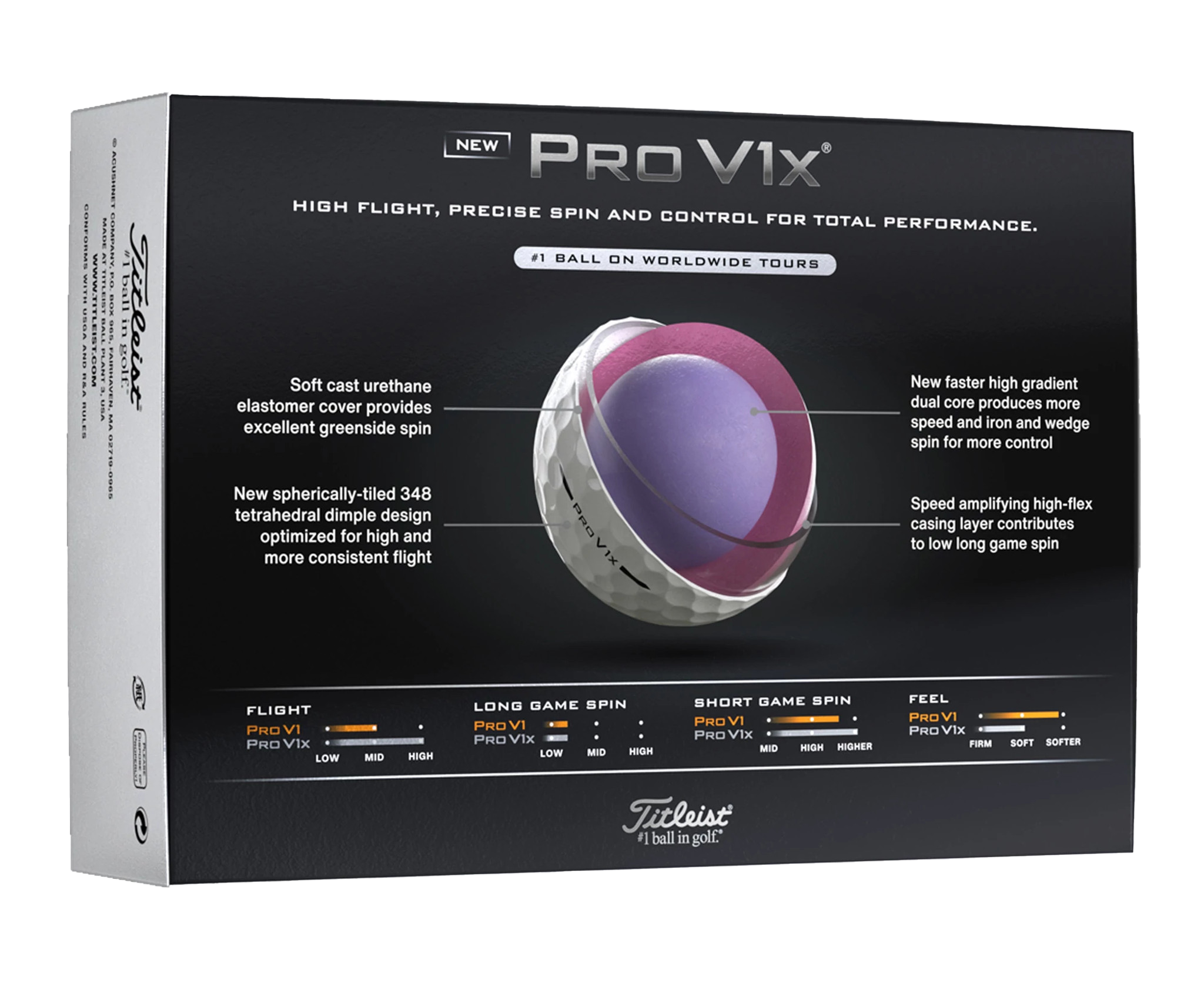 Titleist® Pro V1x® Golf Ball Half Dozen Std Serv 2