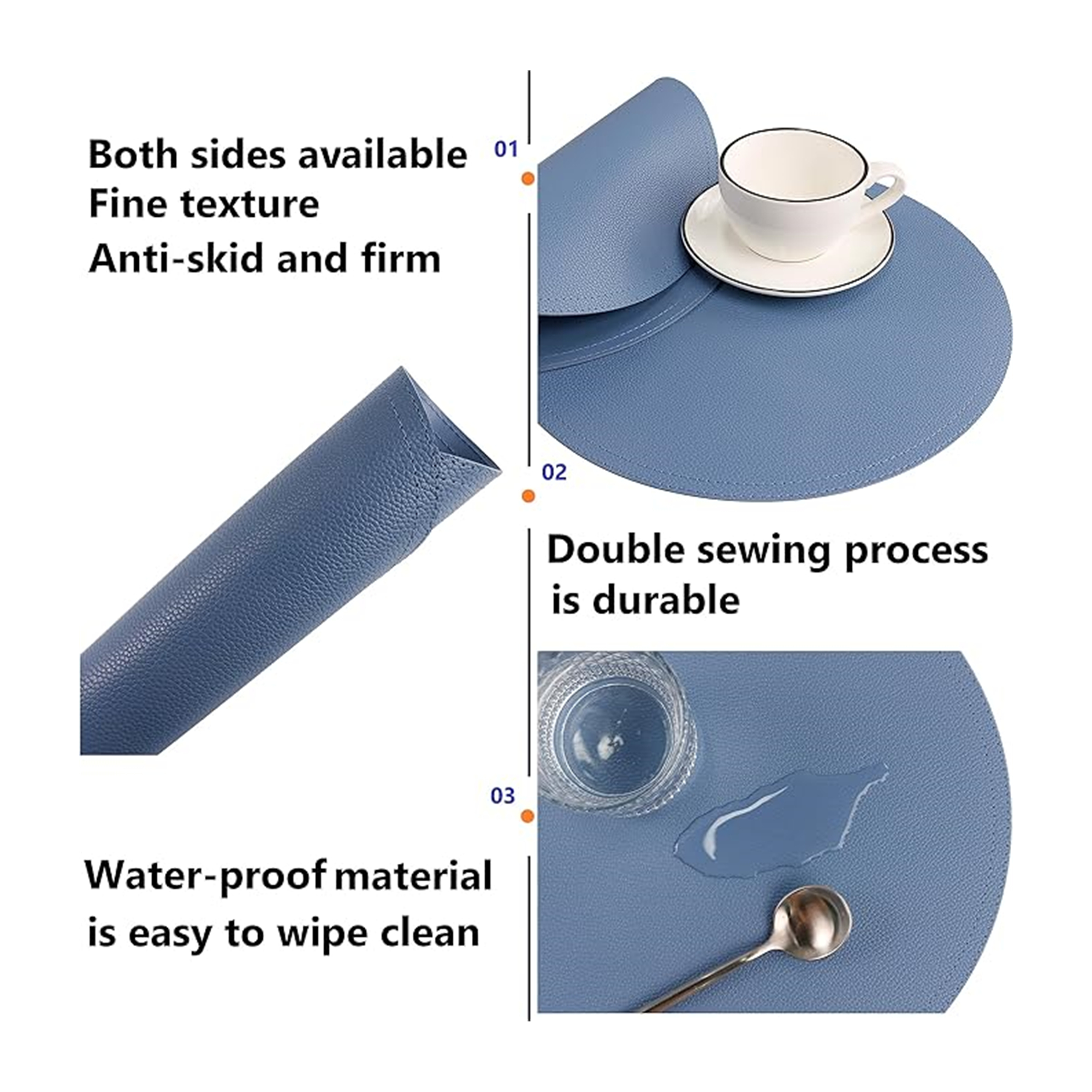 Round PU Leather Placemat 6