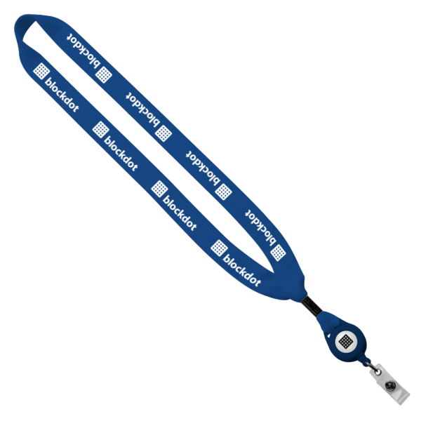 3/4" Cotton Lanyard with Metal Crimp & Retractable Badge Reel 183