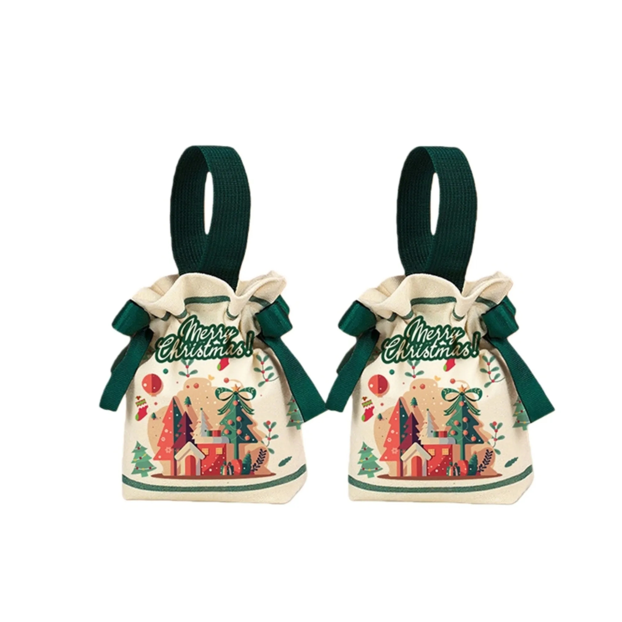 Canvas Christmas Drawstring Bag 4