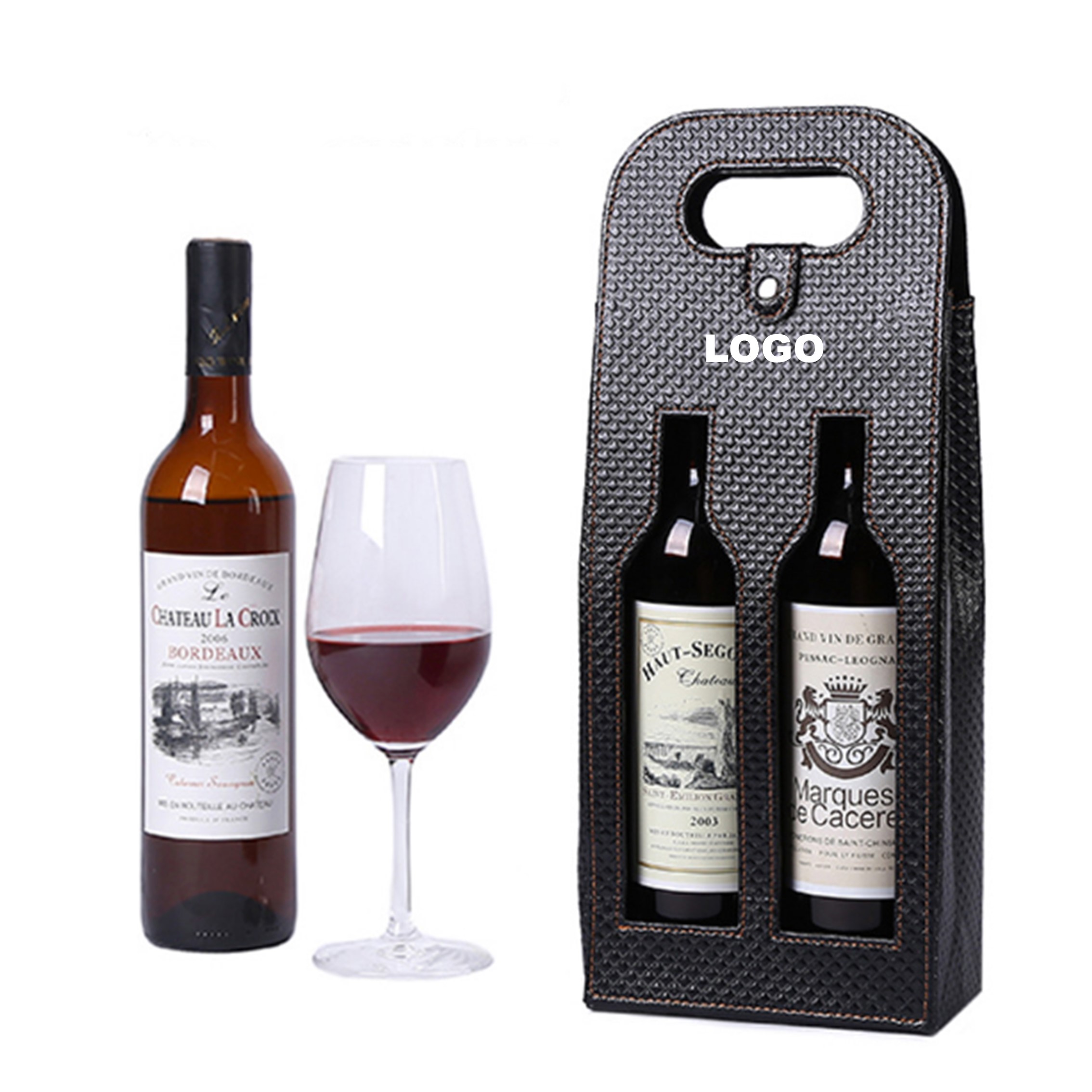 Noble little diamond grain wine bag Wine Carrying Tote Bag 2