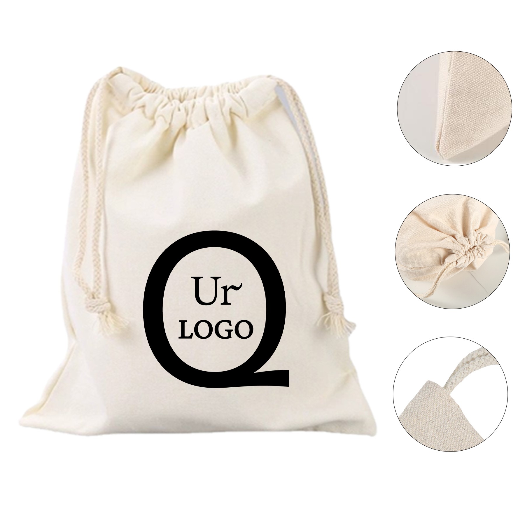 10.63 X 16.54 Inch Canvas Drawstring Bag