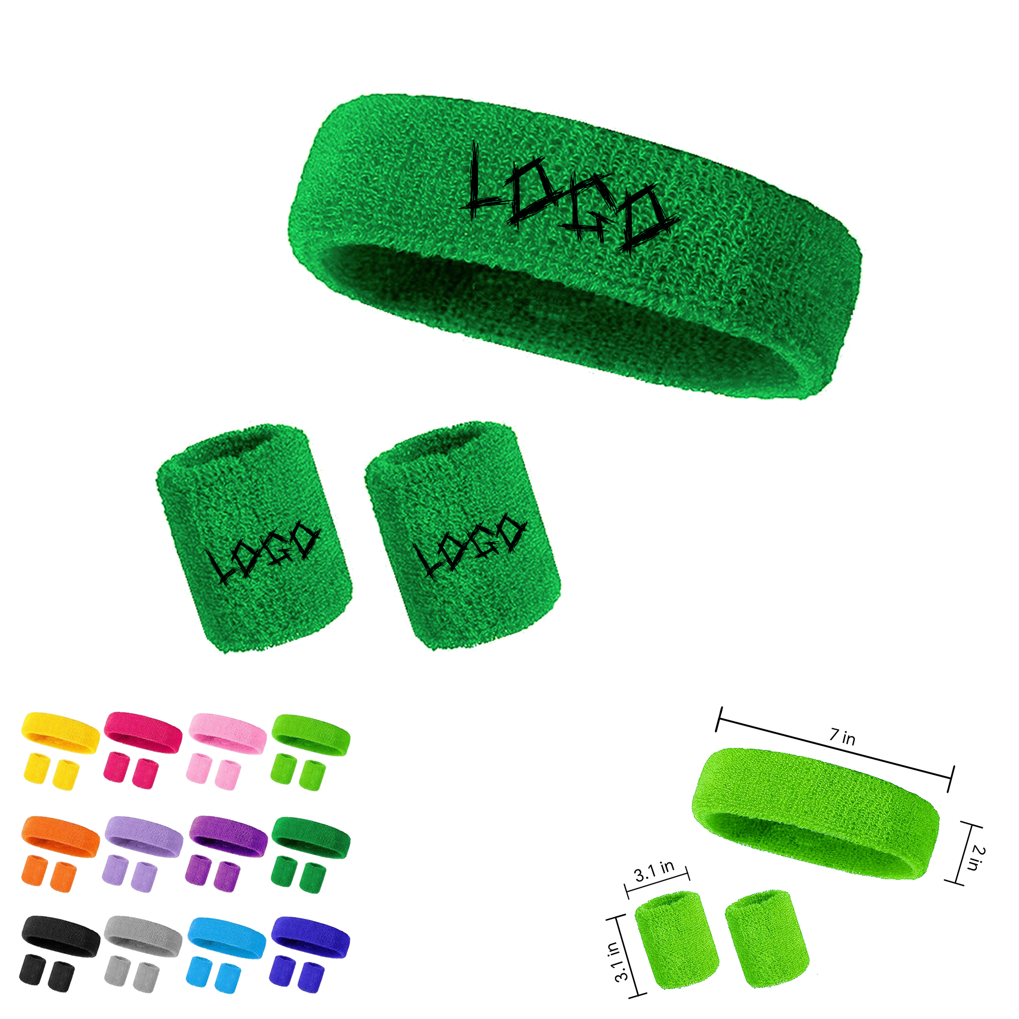 Exercise Headband and Wristband Set 14
