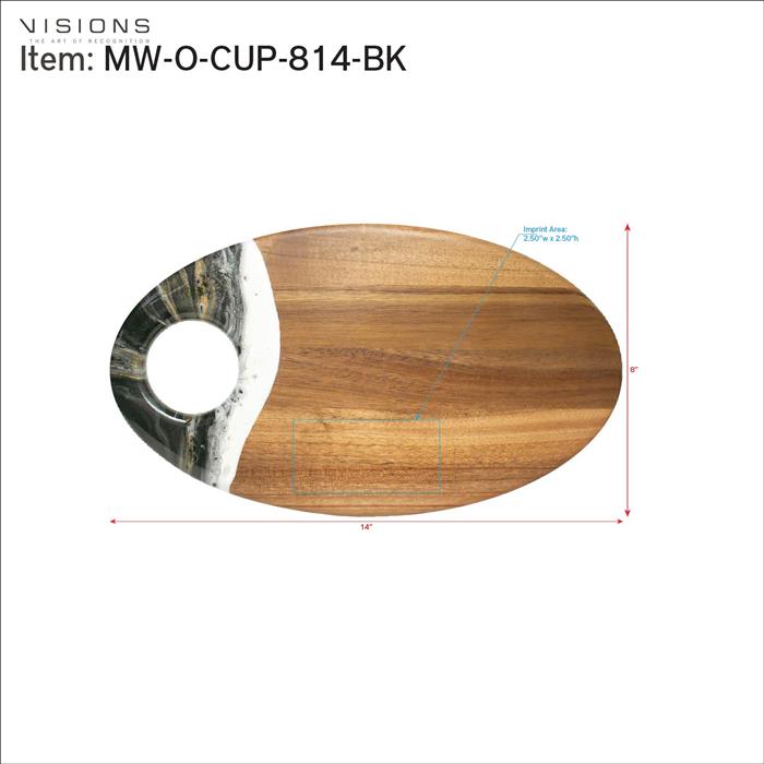 Medium Oval Acacia Board With Dip Holder 11