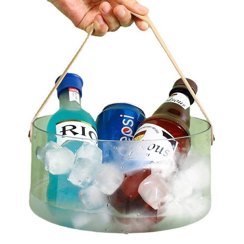 Round Ice Bucket With Handle 3