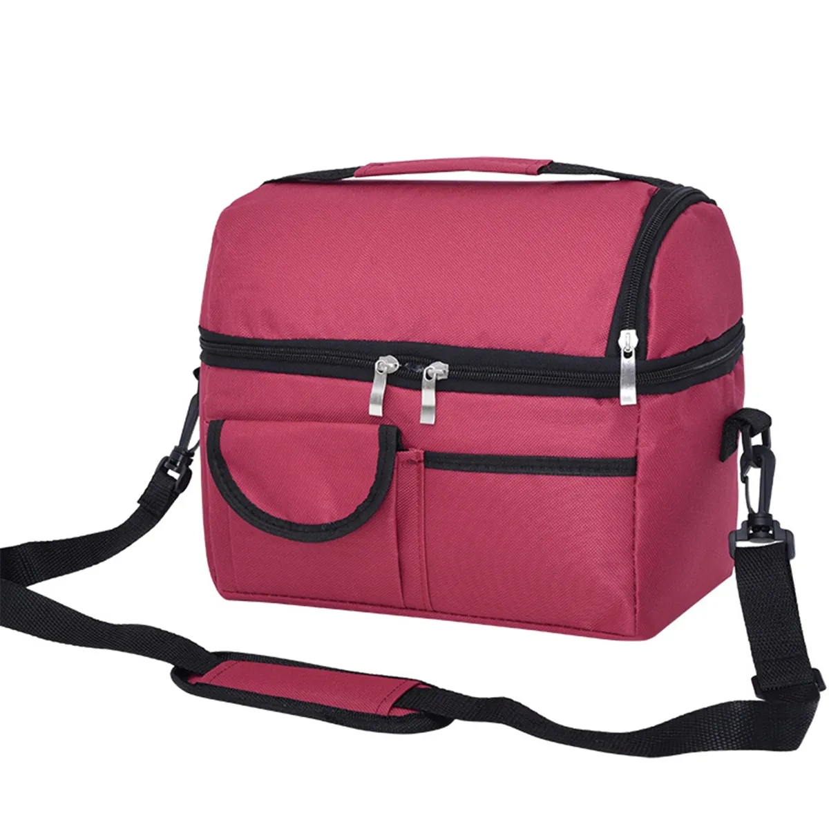 Compartment Box Double Deck Insulated Reusable Lunch Bag 7