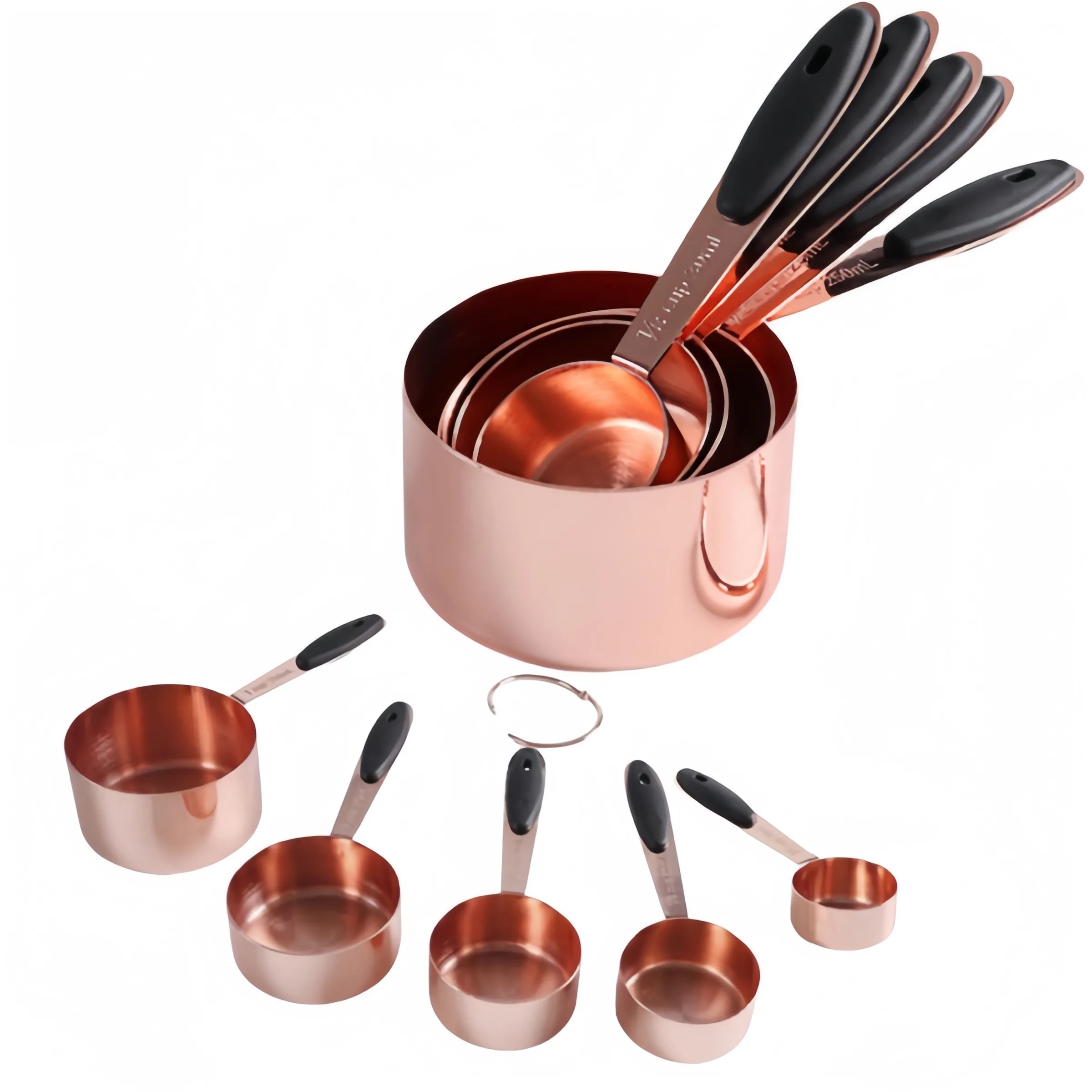 Rose gold stainless steel 5-piece measuring cup set 5