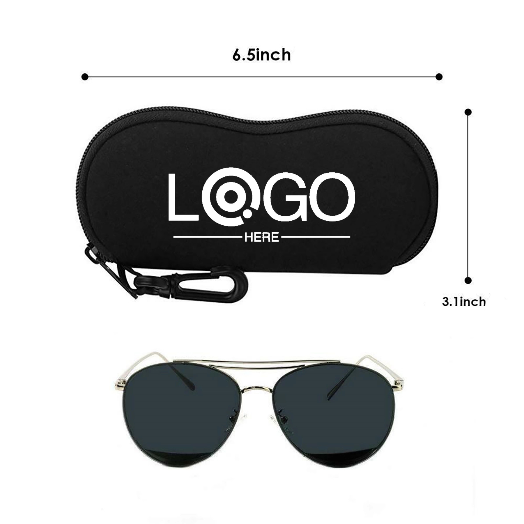 Neoprene Glasses Case with Carabiner 2