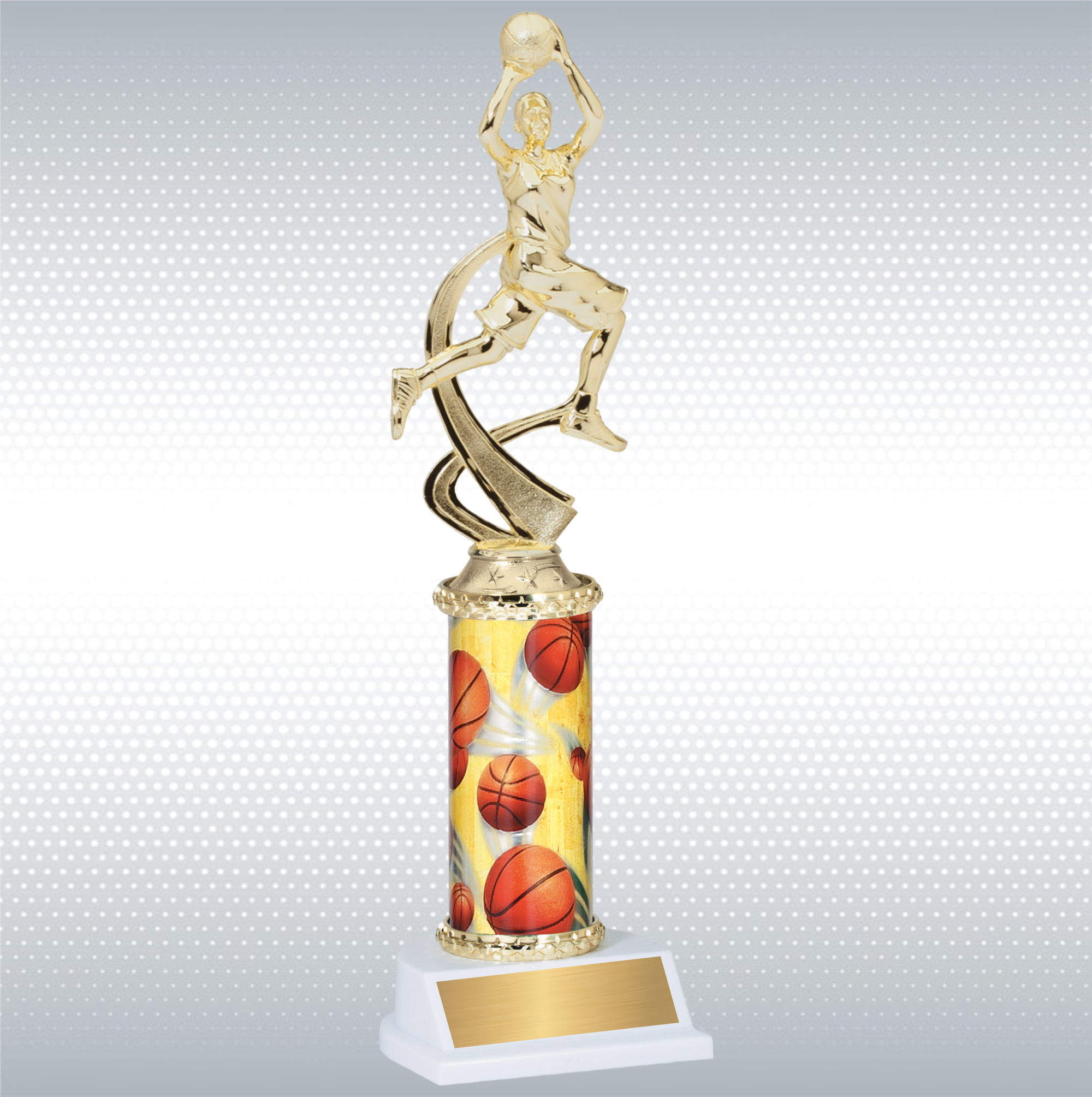 Assembled Female Basketball Trophy w/ White Base 6