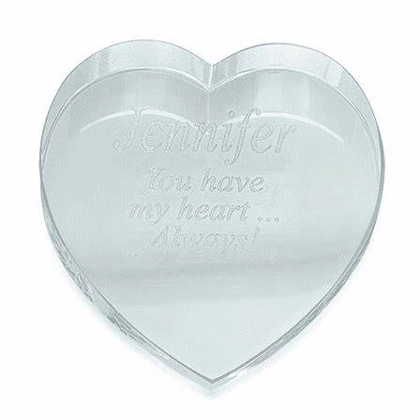 Optical Crystal Clear Heart Paperweight 6