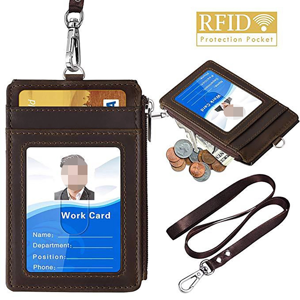 Pu Leather Id Badge Holder 3