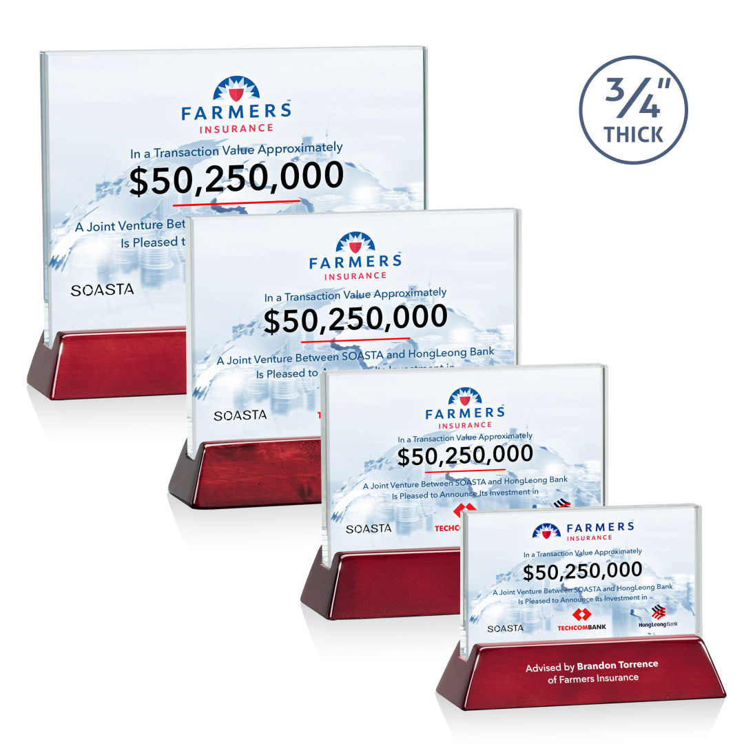 Walkerton VividPrint™ Award - Starfire/Rosewood (Horiz) 4