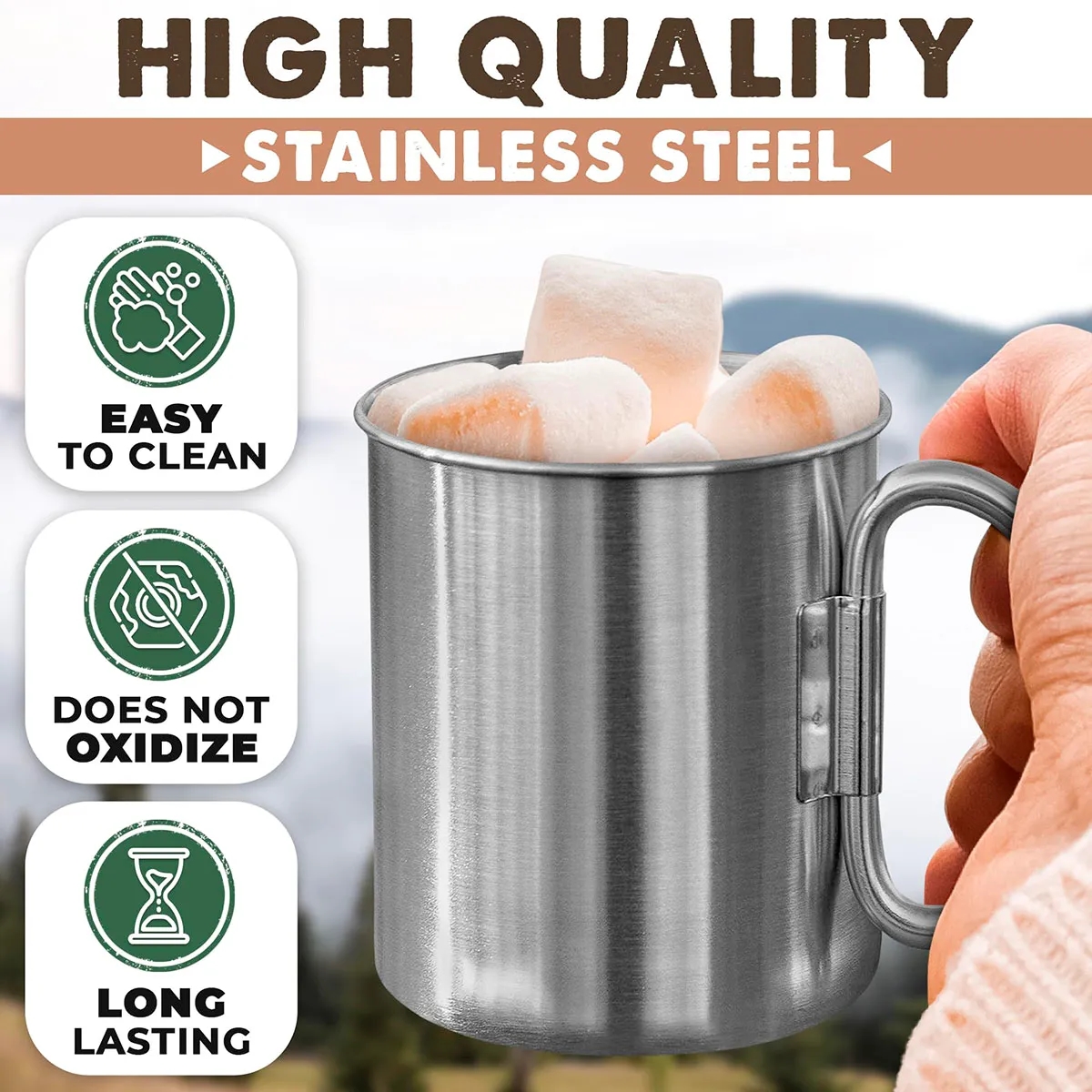 Stainless Steel Mug With Carabiner Hook 6