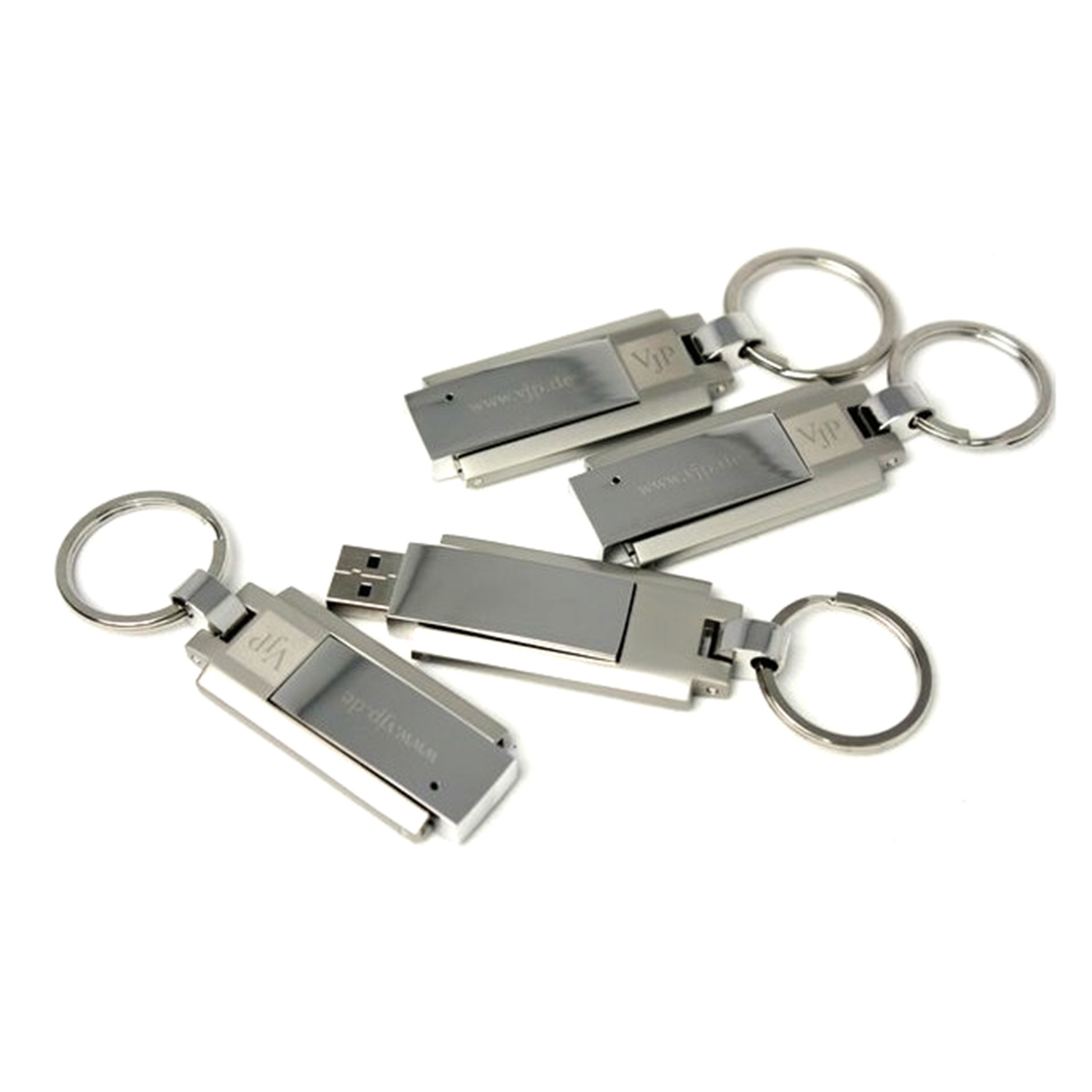Chrome Steel with Keyring USB 2.0 6