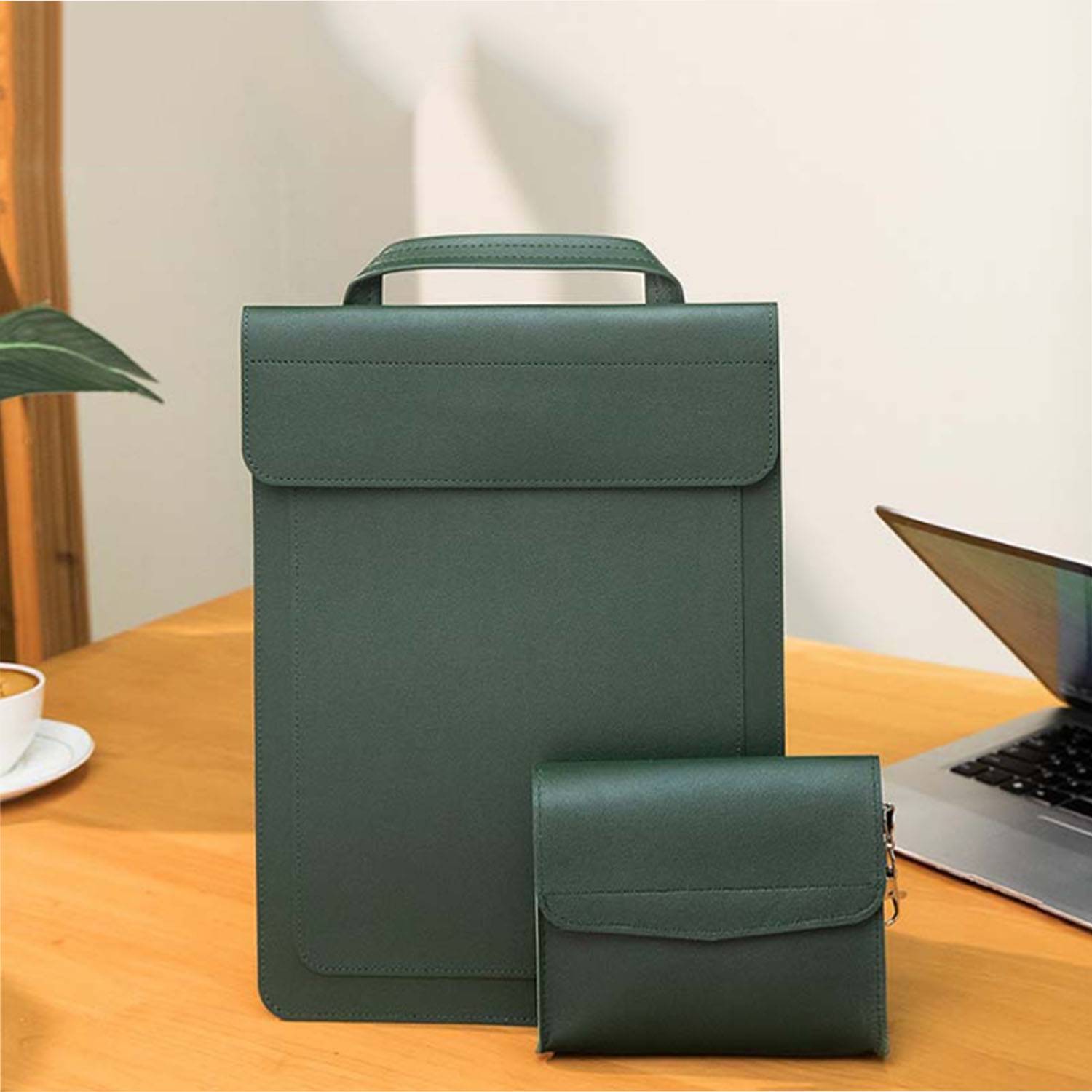 PU Leather 15/16 Inch Vertical Laptop Bag 4
