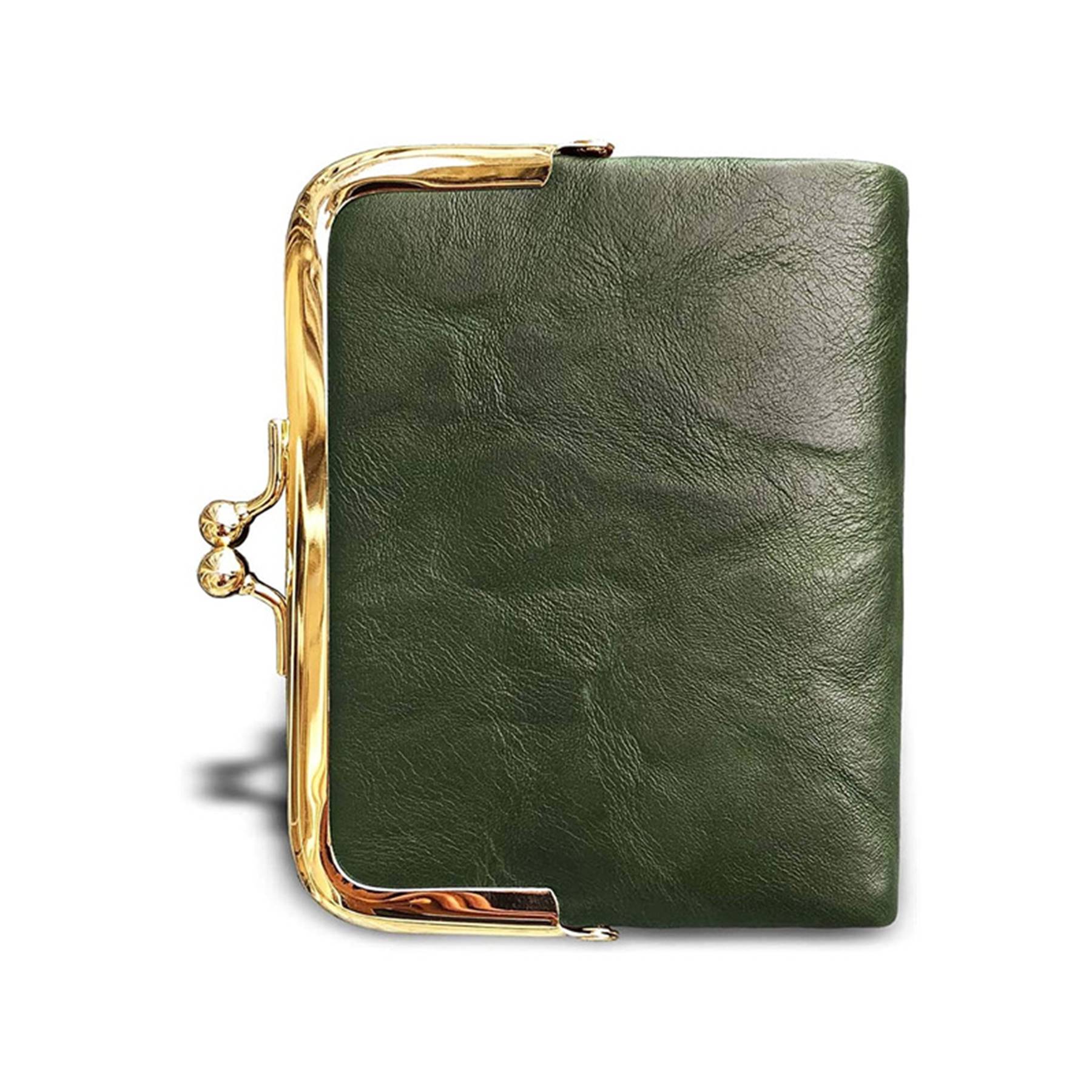 Genuine leather Ladies Coin Purse With Zipper and Kiss Lock 7