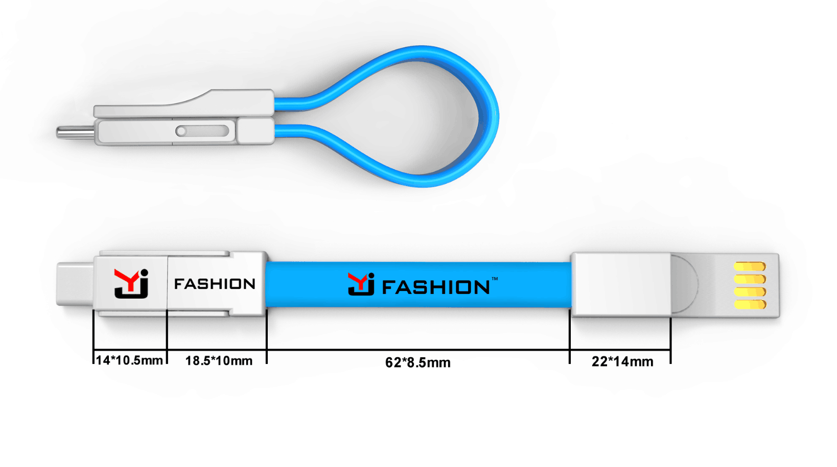Mini 3 in 1 Short Keychain Magnet Charging Cable 7