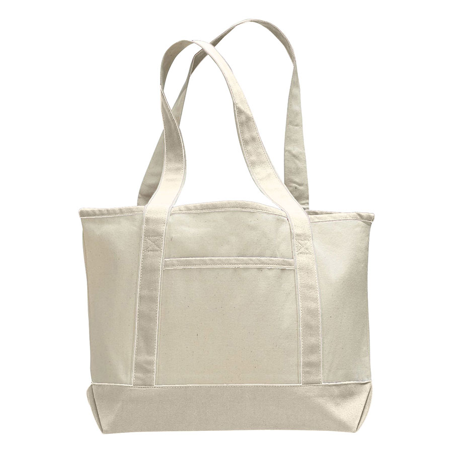 12 oz Cotton Canvas Boat Tote Bag - 18.5"W x12"H x 5.5"D x 2