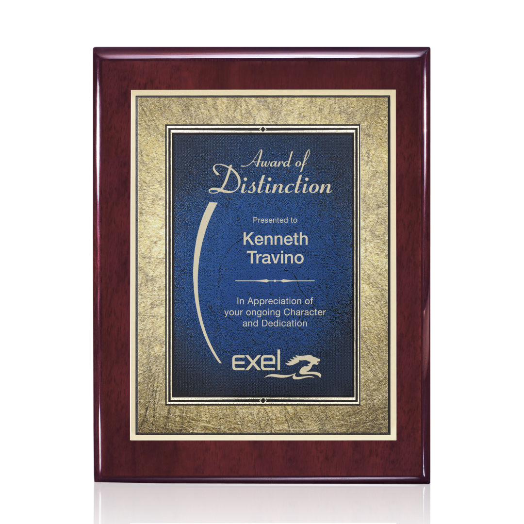 Oakleigh/Tamara Plaque - Rosewood/Blue 1
