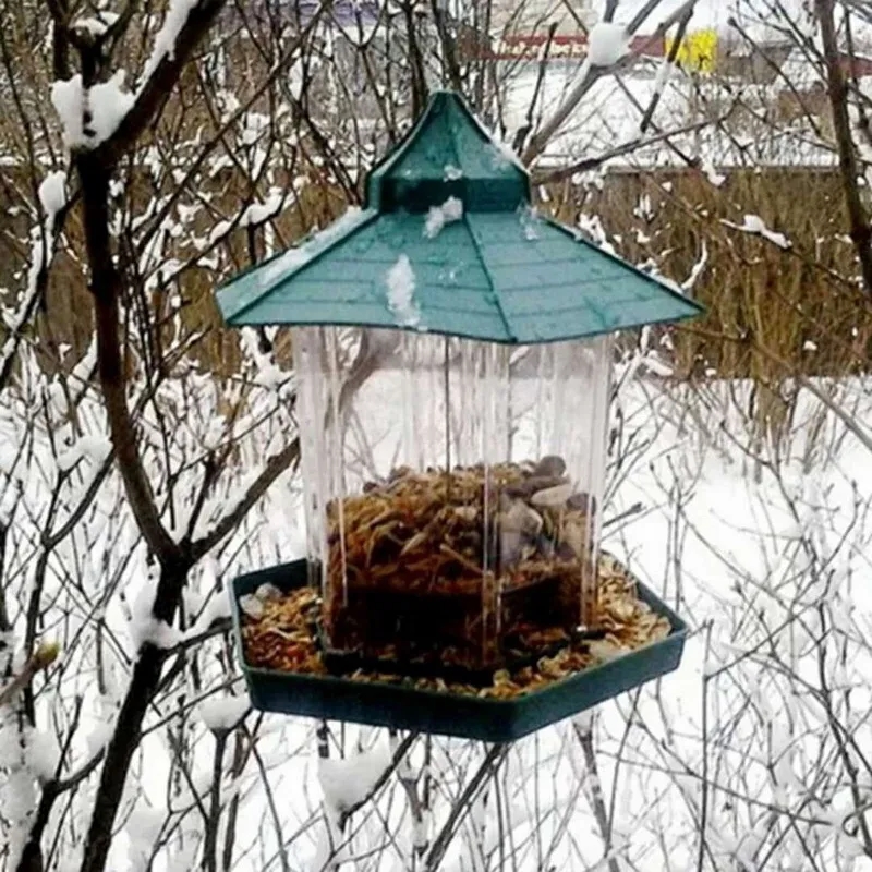 Hanging Birdcage Automatic Bird Feeders 2.25 lb of Seeds 2