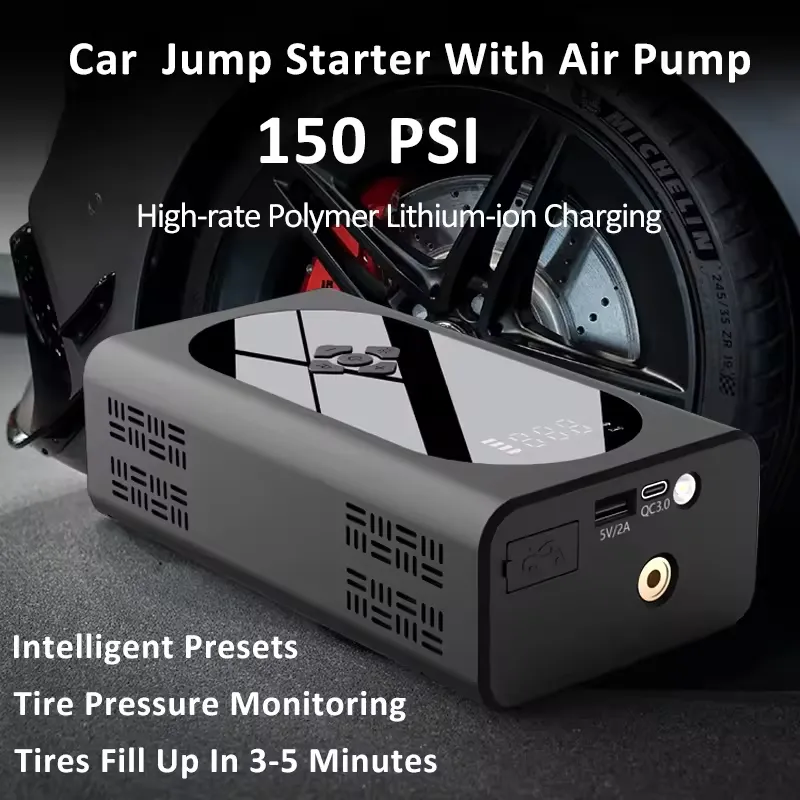 12V 37000mWh Jump Starter with Air Pump 4