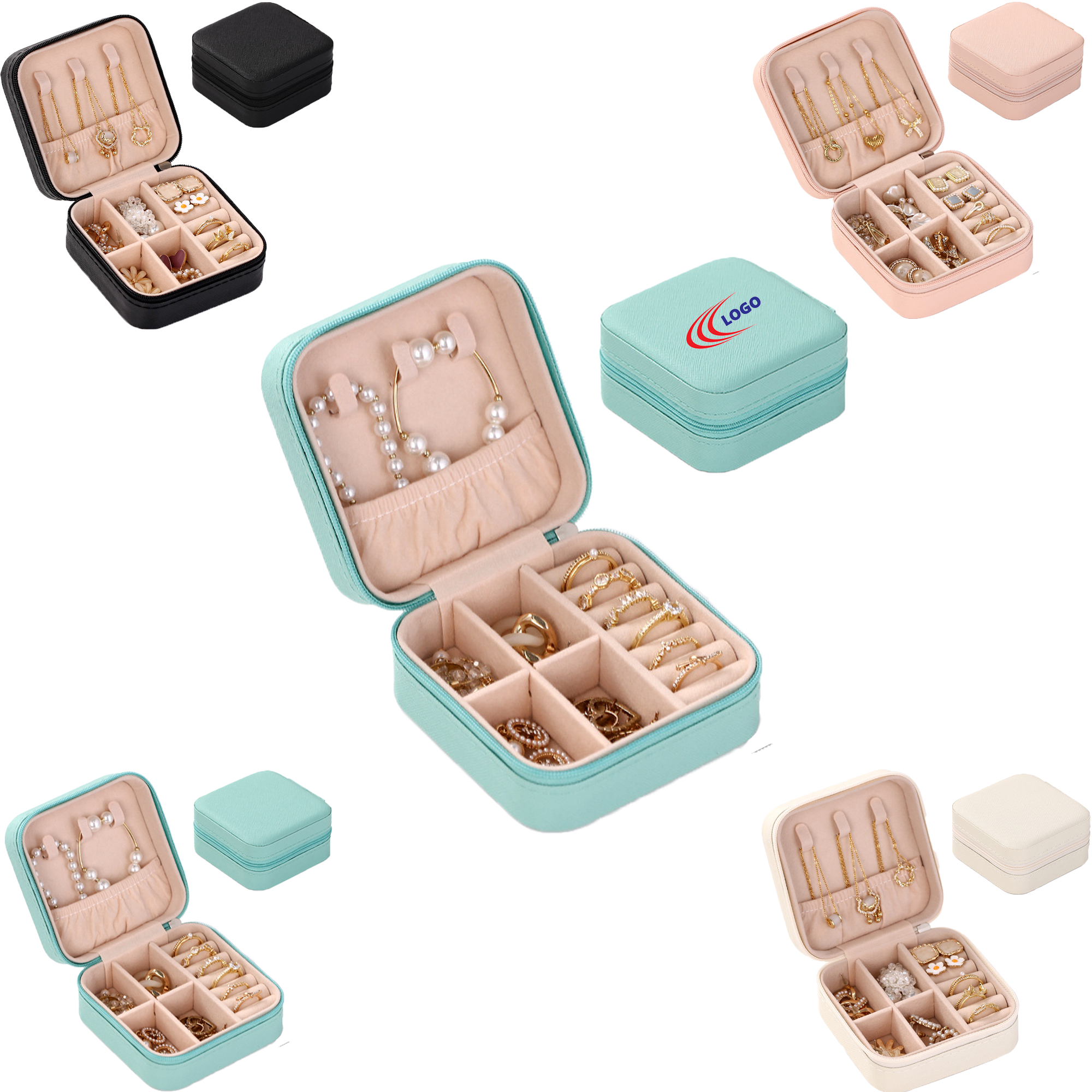 Portable Travel Jewelry Box Earring Necklace Case 2