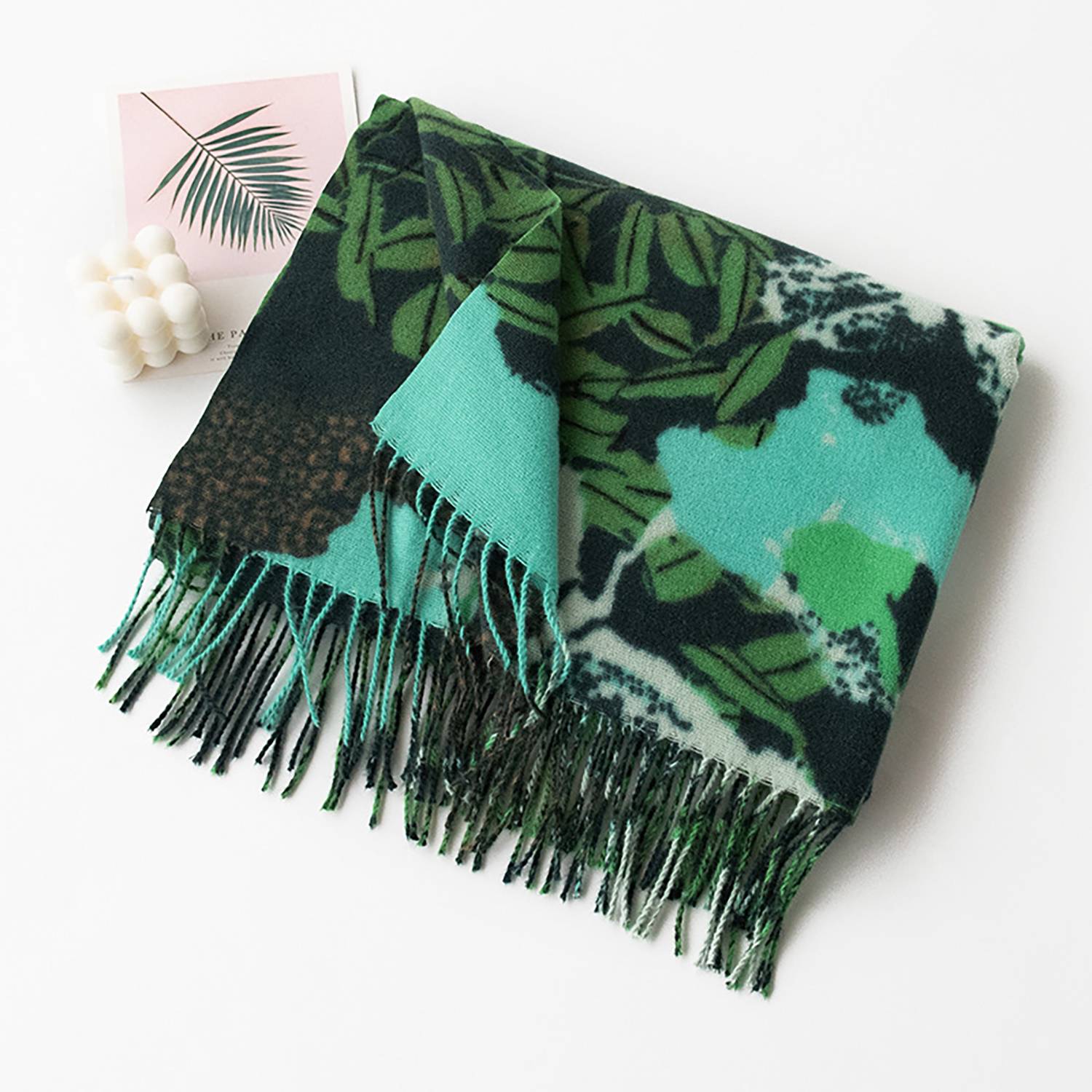 Women's Thickened Polyester Tie-Dye Scarf w/ Tassels 4