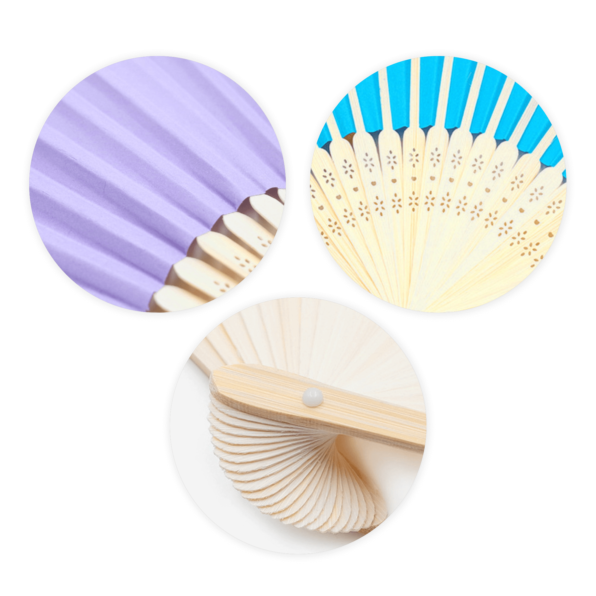 8'' Multicolor Paper Bamboo Handheld Folded Fan 4