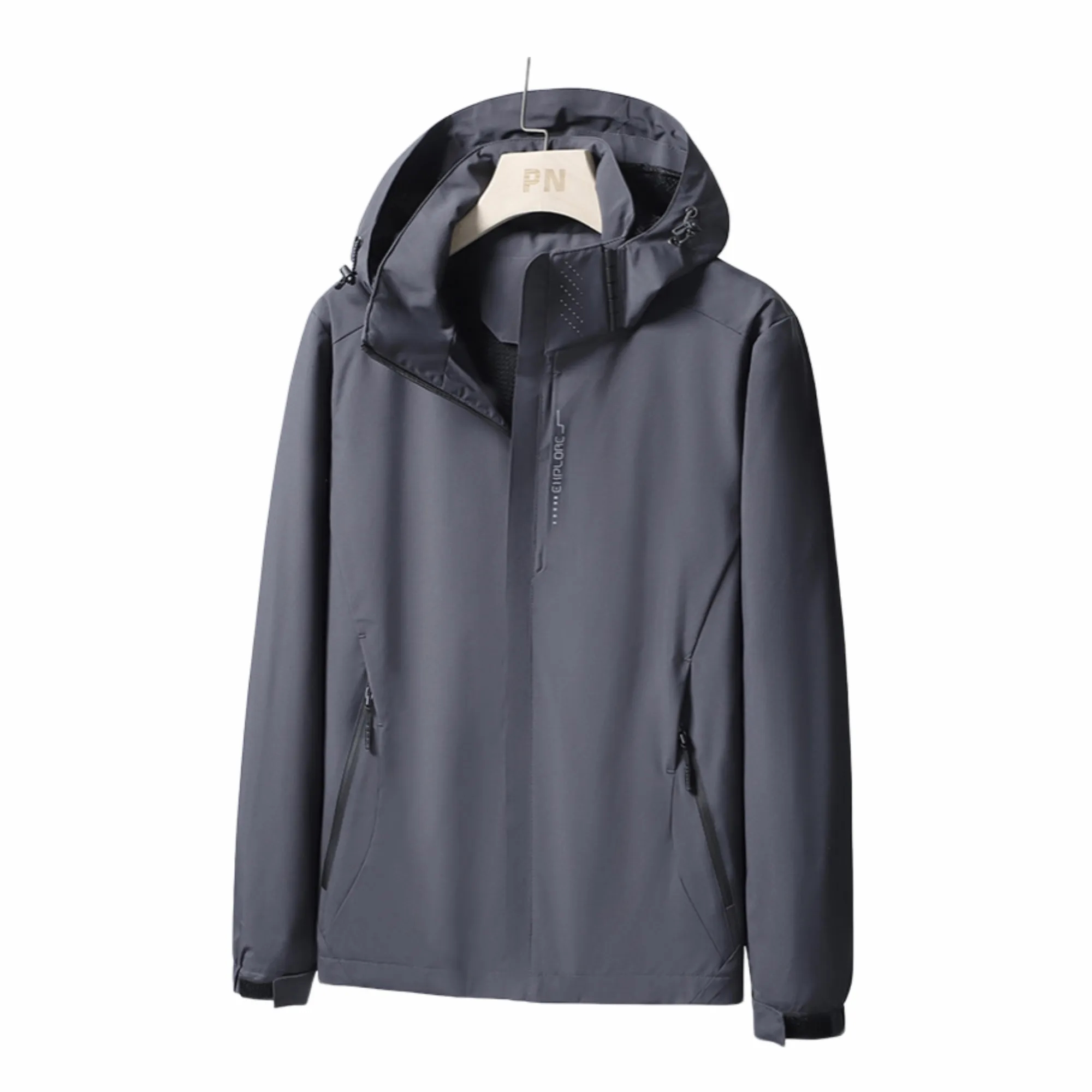Unisex Outdoor Hooded Single-Layer 3-Proof Hiking Jacket 4