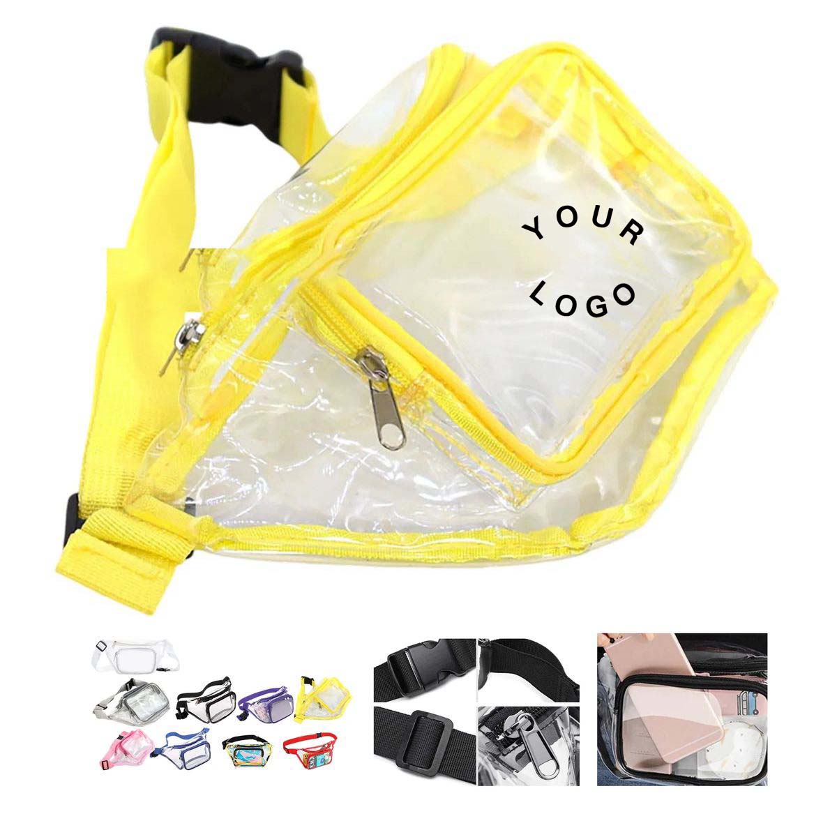 Waterproof PVC Waist Bag with Zipper Pockets 11