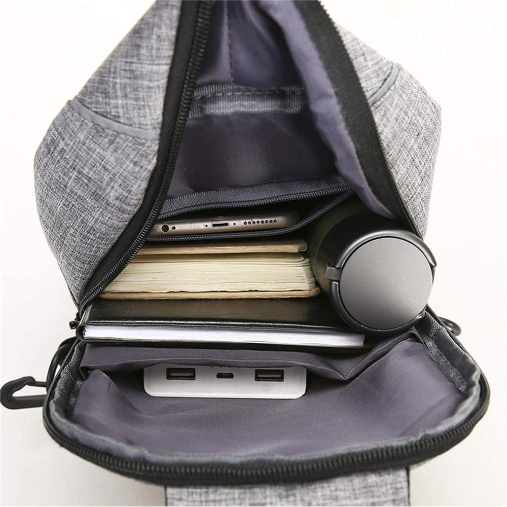 Multi Pockets Chest Bag With USB Charging Port 6