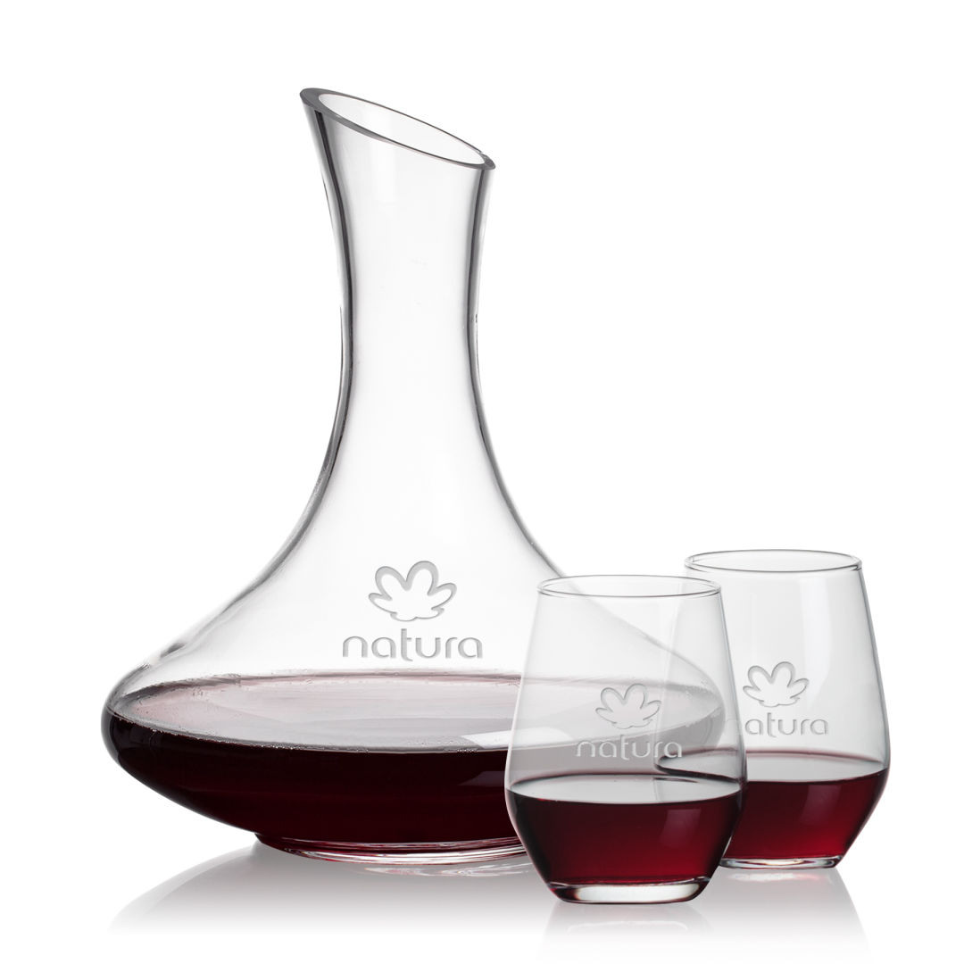 Kanata Carafe & Mandelay Stemless Wine 4