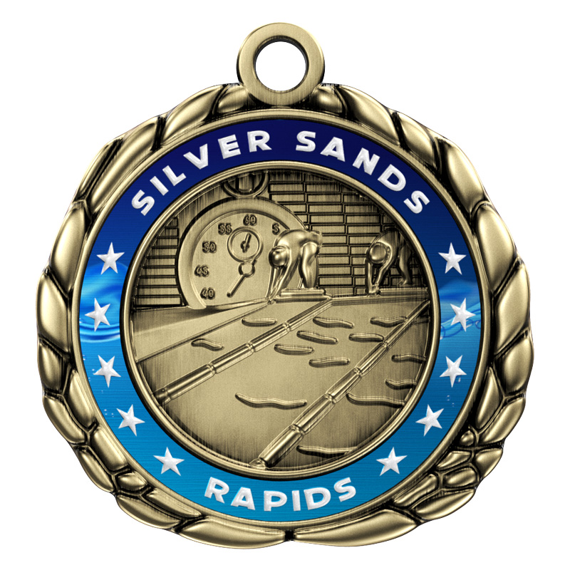 Express Vibraprint™ Swimming Quali-Craft Medallion (2-1/2")