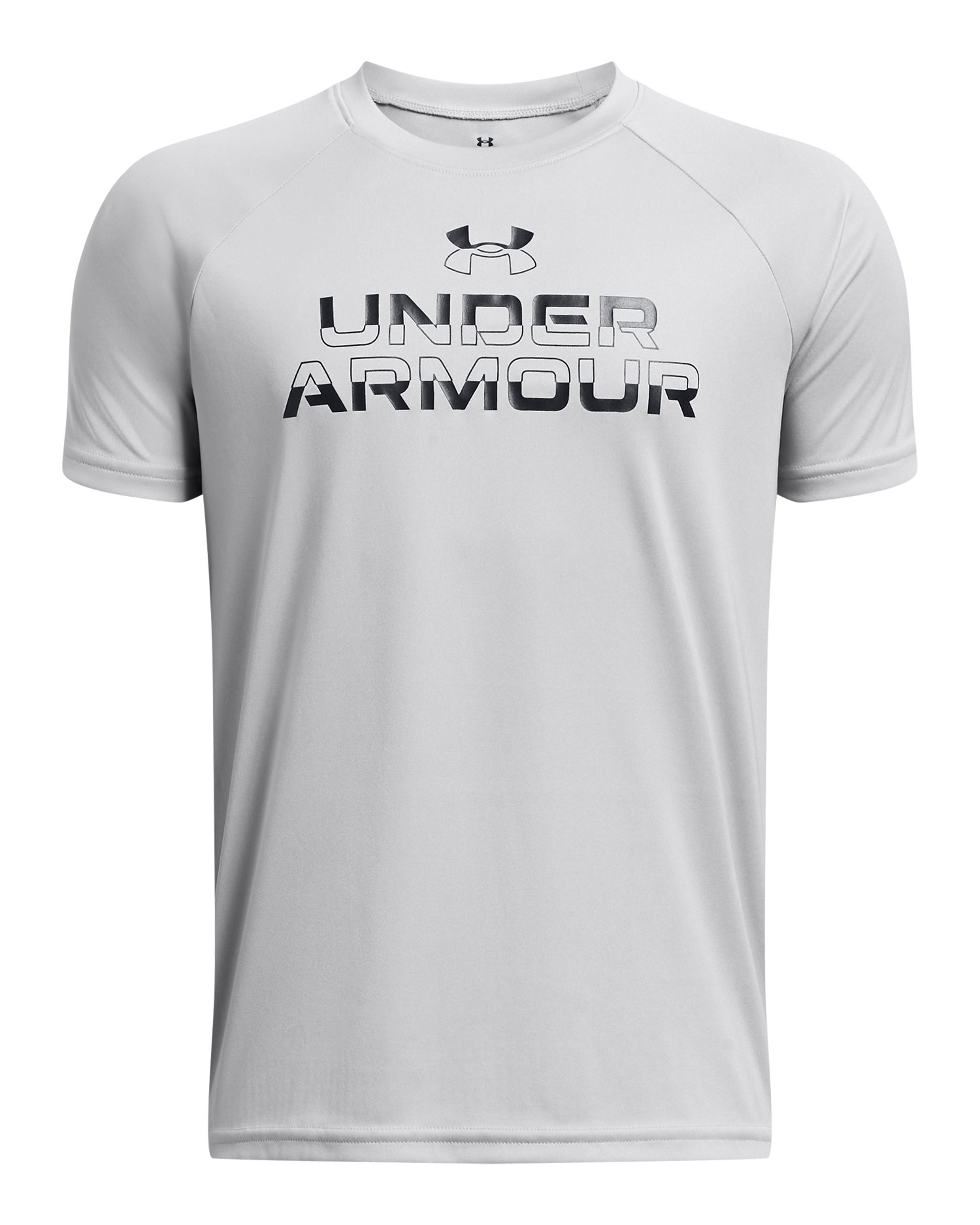 UA Tech Split Wordmark Boys' Short Sleeve 8