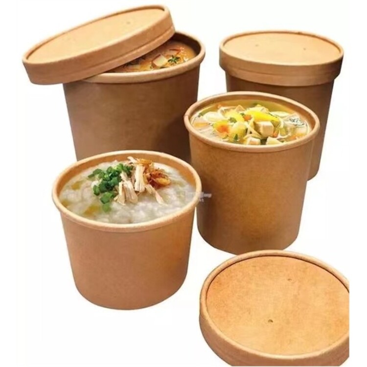 12OZ Kraft soup cup with lid 3