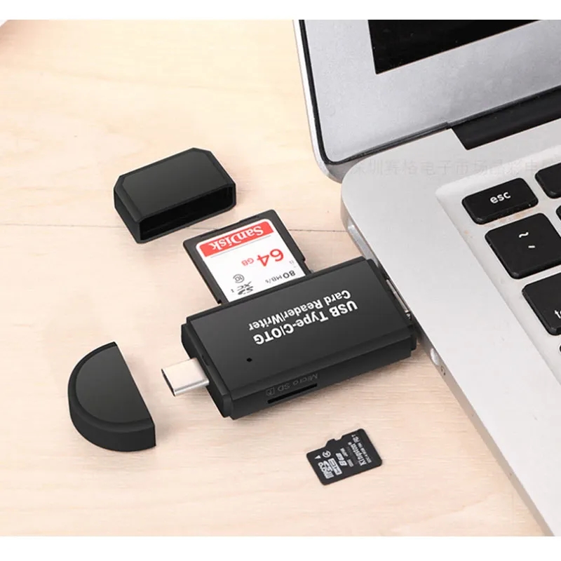 SD Card Reader High Speed USB Adapter Dual Slots Memory 3
