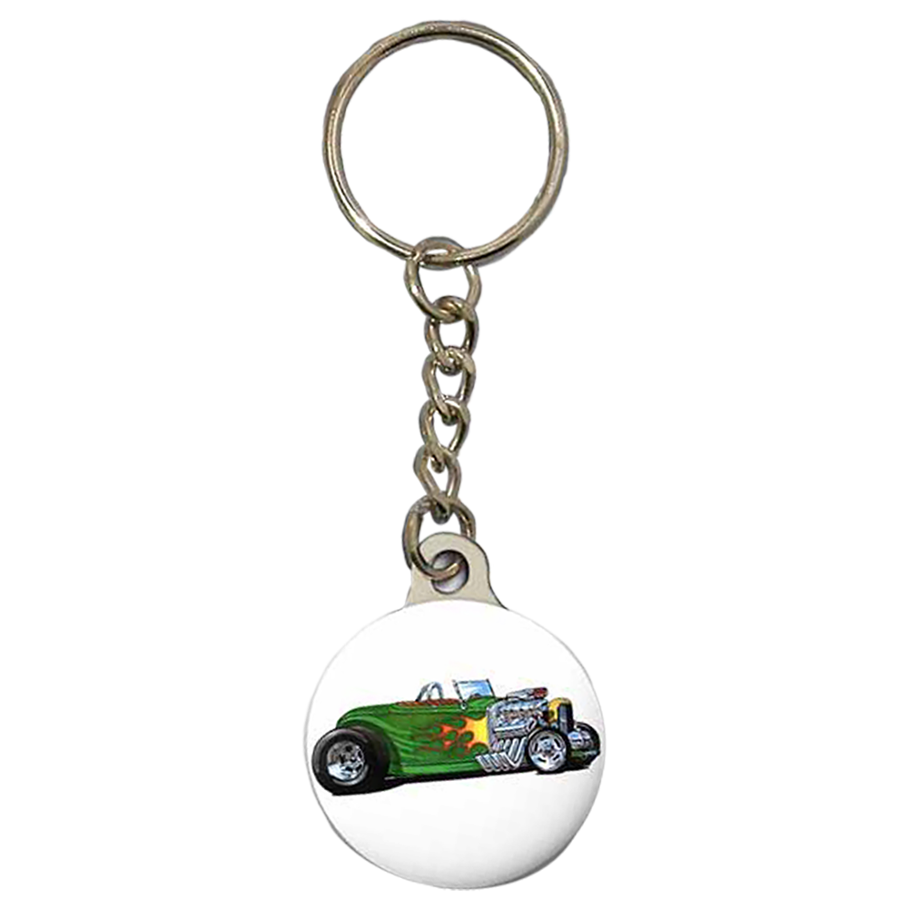 Key Chain / Tag, custom single sided imprint at 1-1/8" diameter with metal backer 4